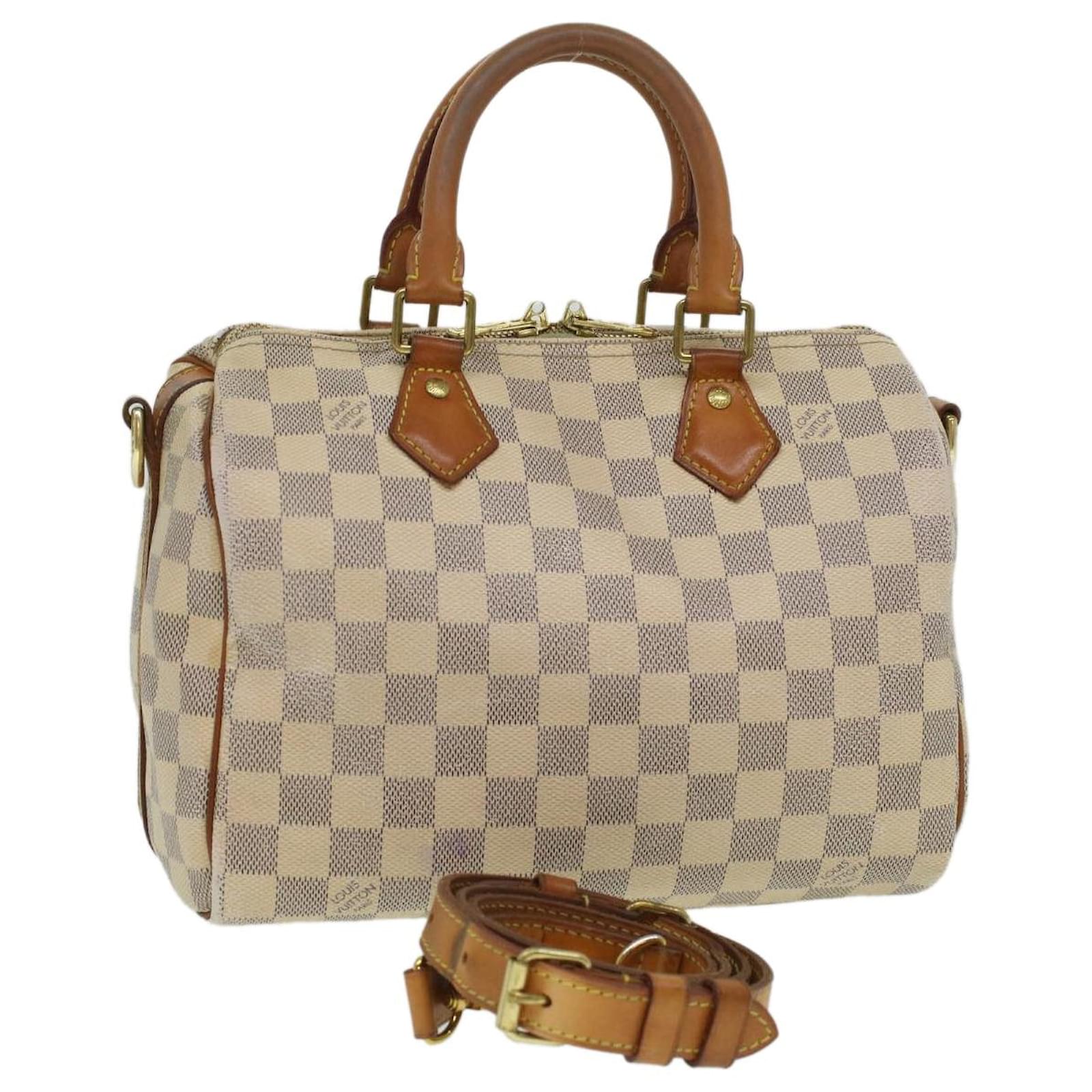 Louis Vuitton Speedy 25 Bandouliere Hand Bag Damier Azur N41374 Ct5119