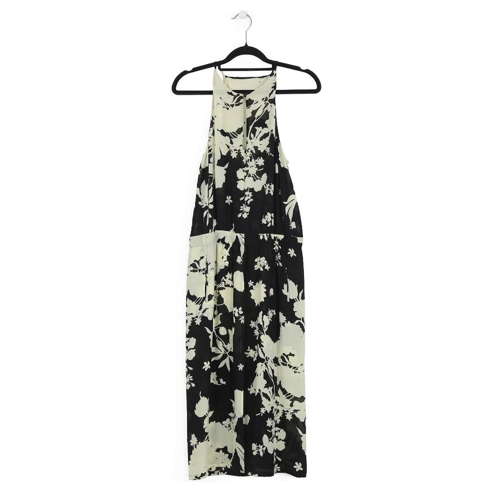 a.l.C. Black Off White Floral Print Silk Sleeveless Mini Dress With Overlay Multiple colors ref.830682 Joli Closet