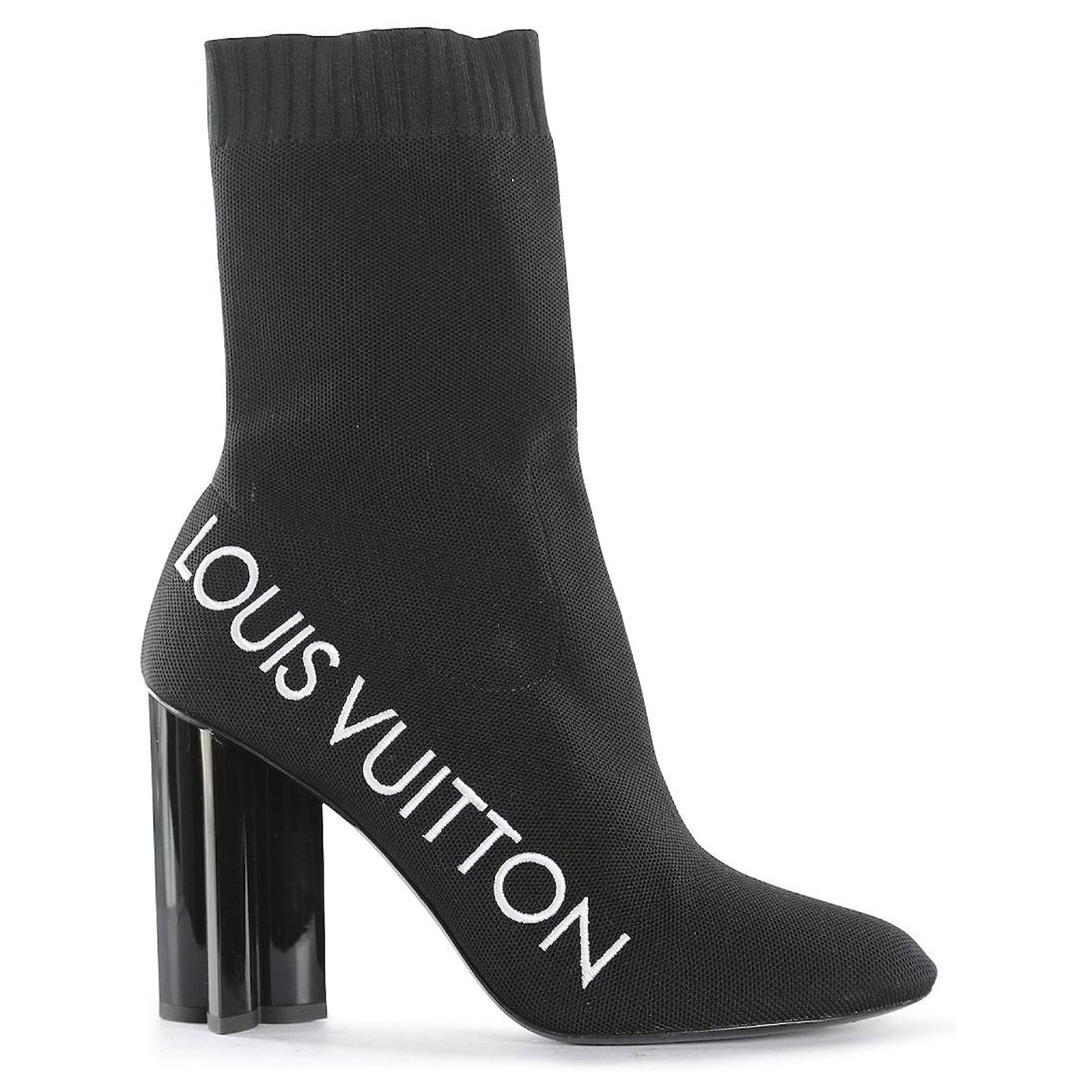 Louis Vuitton Black Stretch Fabric Silhouette Ankle Boots