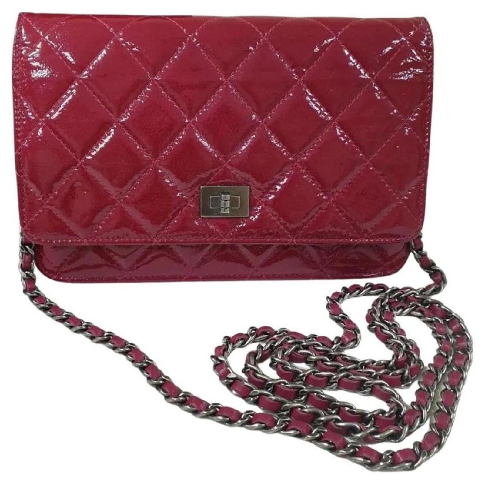 Chanel 2.55 Reissue WOC Red Rouge Patent Leather Bag Dark red ref
