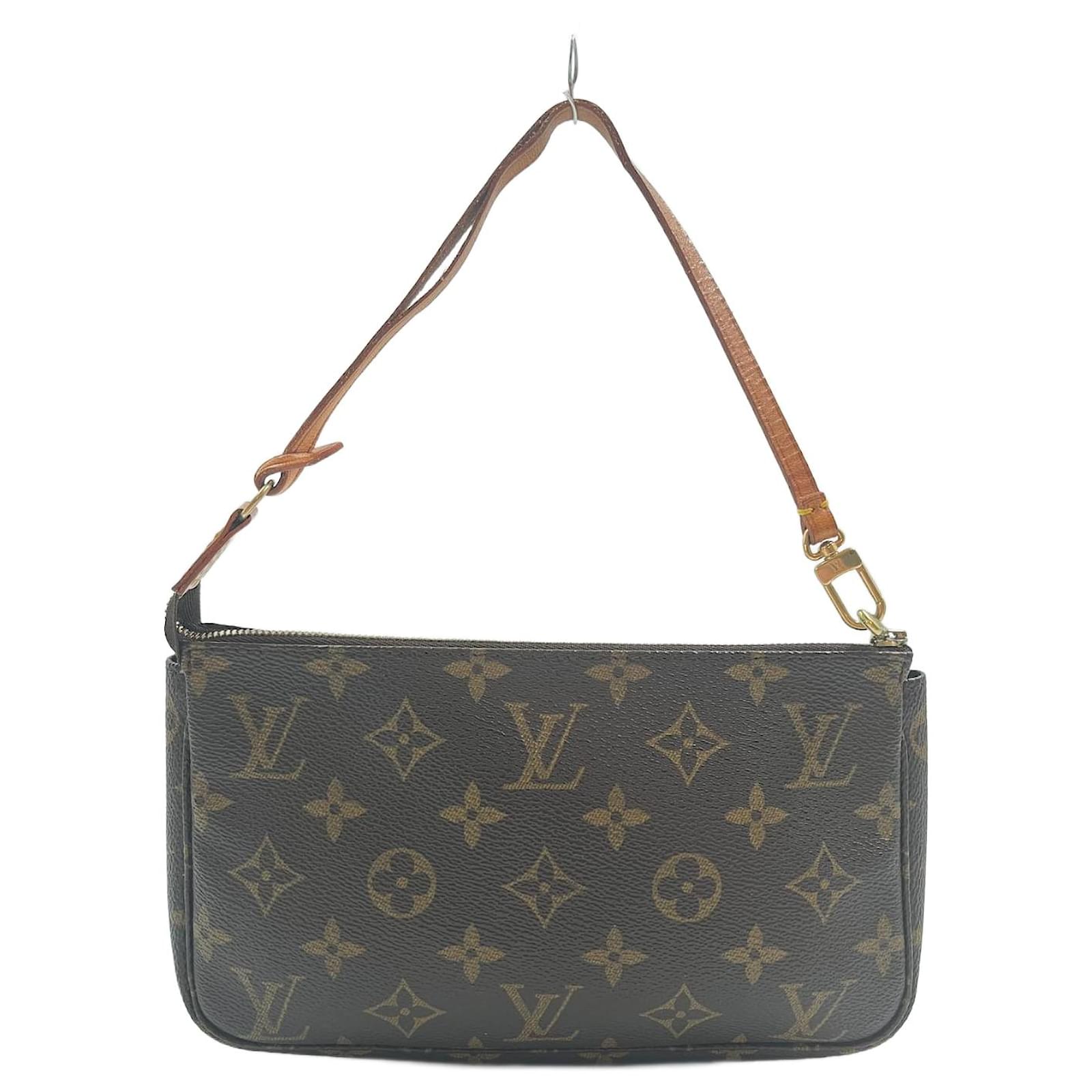 Pochette accessoire cloth handbag Louis Vuitton Brown in Cloth