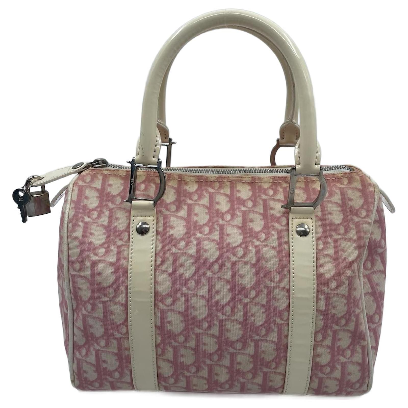Pink Coated Canvas Dior Bowling Bag Cloth ref.831871 Joli Closet
