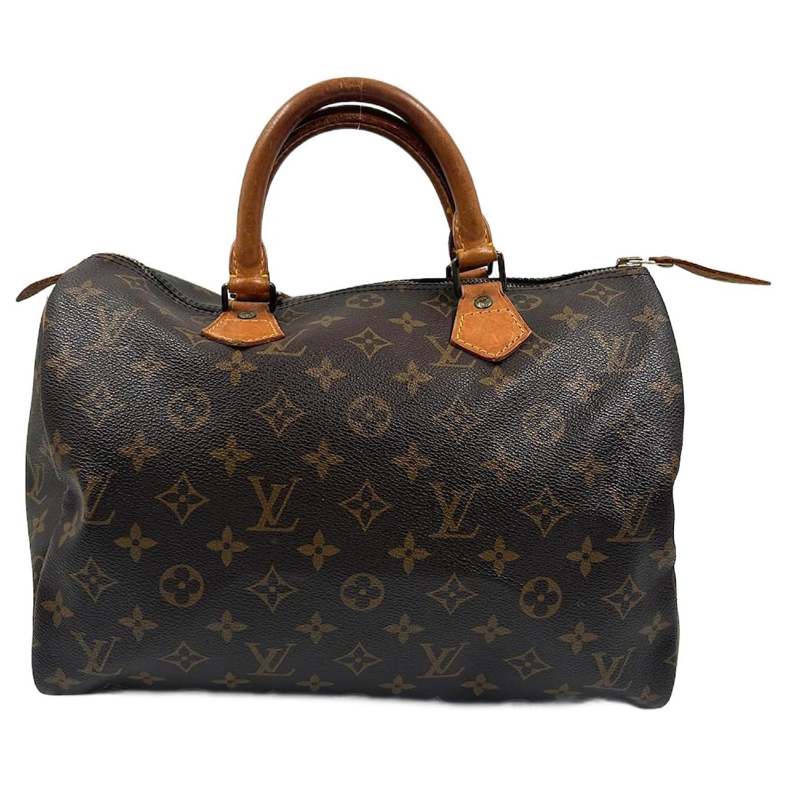 Louis Vuitton Monogram Speedy 30 Leather Fabric Brown Handbag