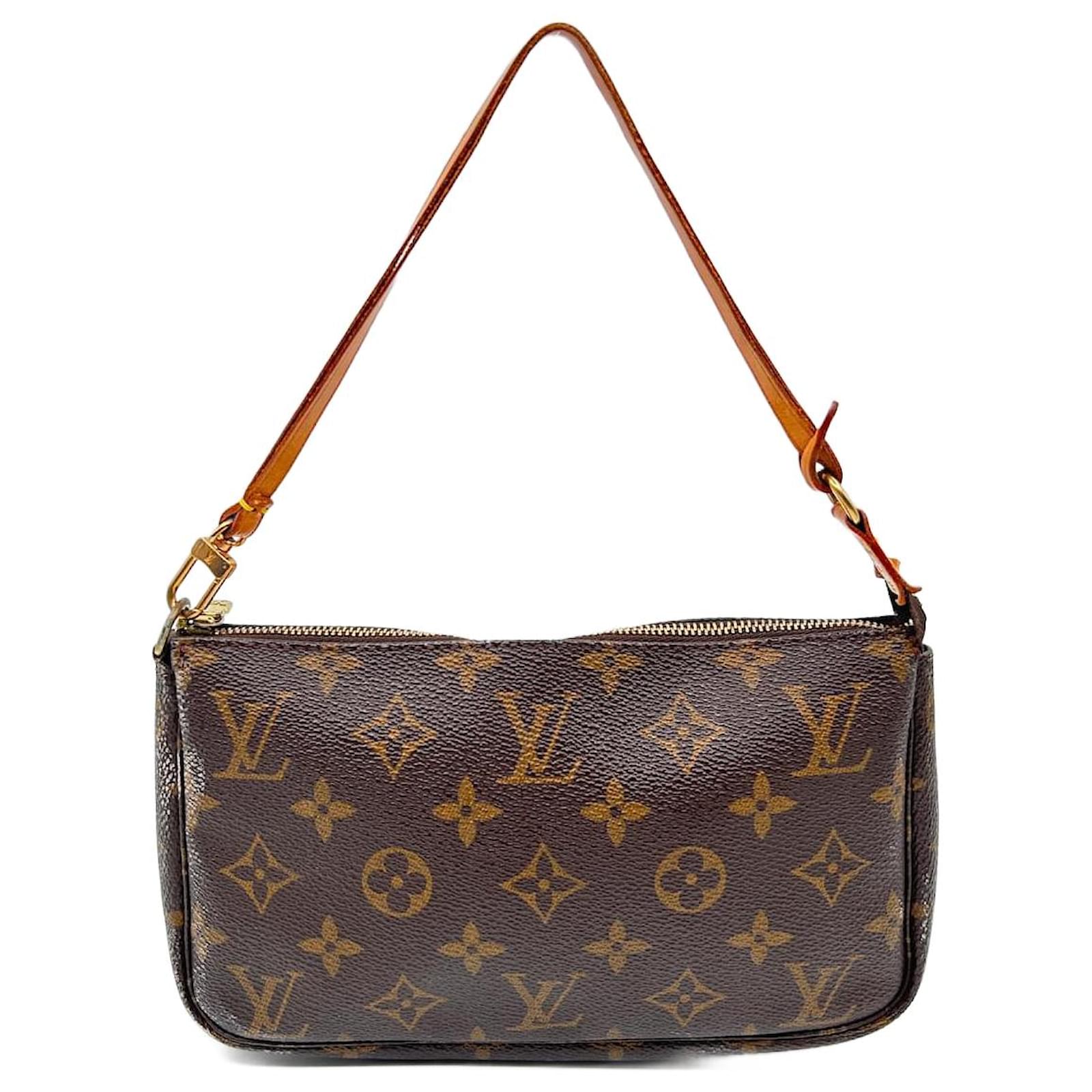 Pochette accessoire cloth handbag Louis Vuitton Brown in Cloth