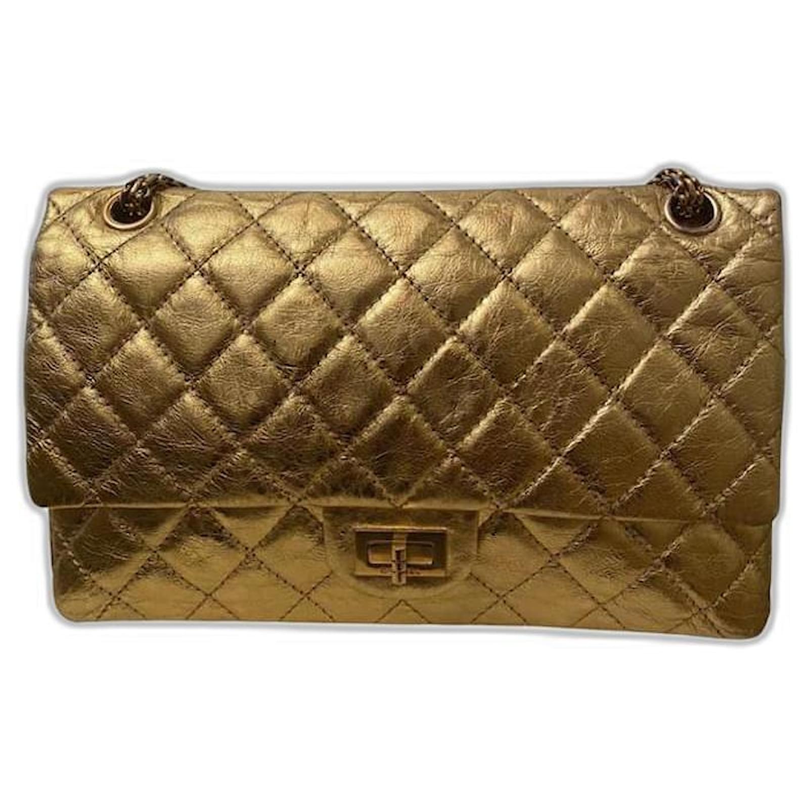 Chanel 18345286 31cm 255 Large Reissue 227 Beige Aged Calfskin GoldTone  Metal  The Attic Place