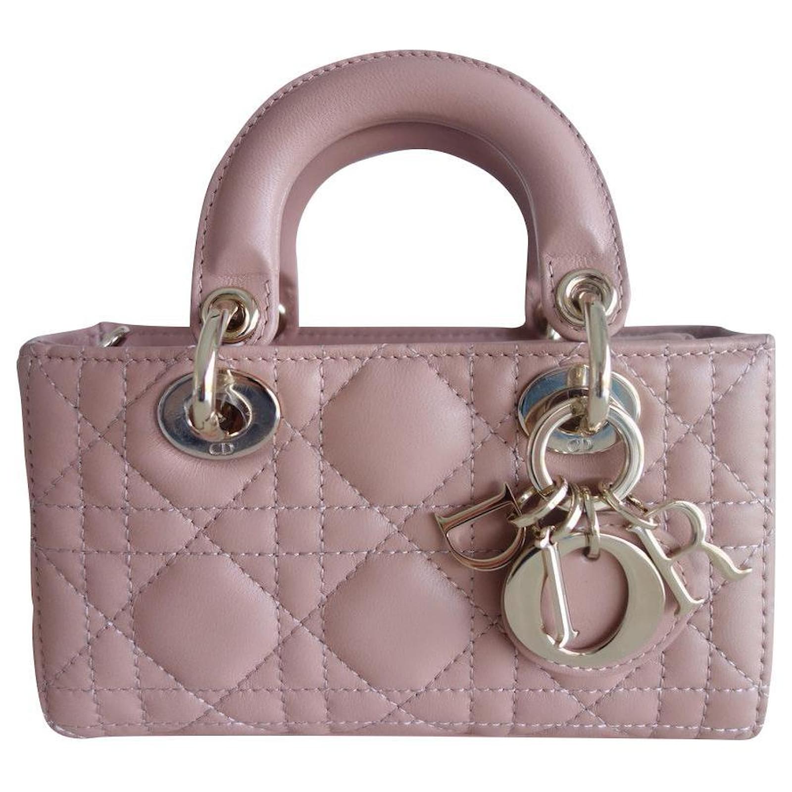 Dior  Lady Dior Micro  Pink Lambskin  CGHW  Brand New  Bagista