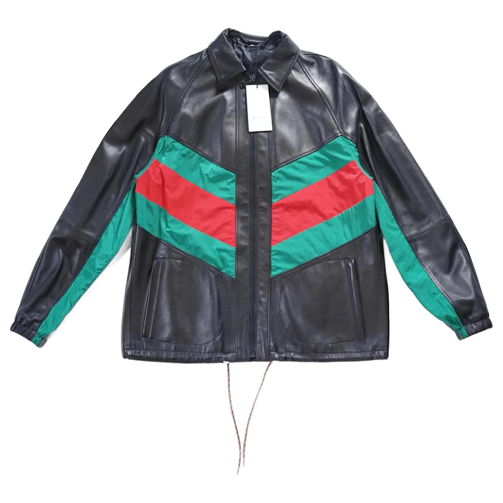 Gucci Abrigos de hombre abrigos Negro Roja Verde Nylon ref.833268 - Closet