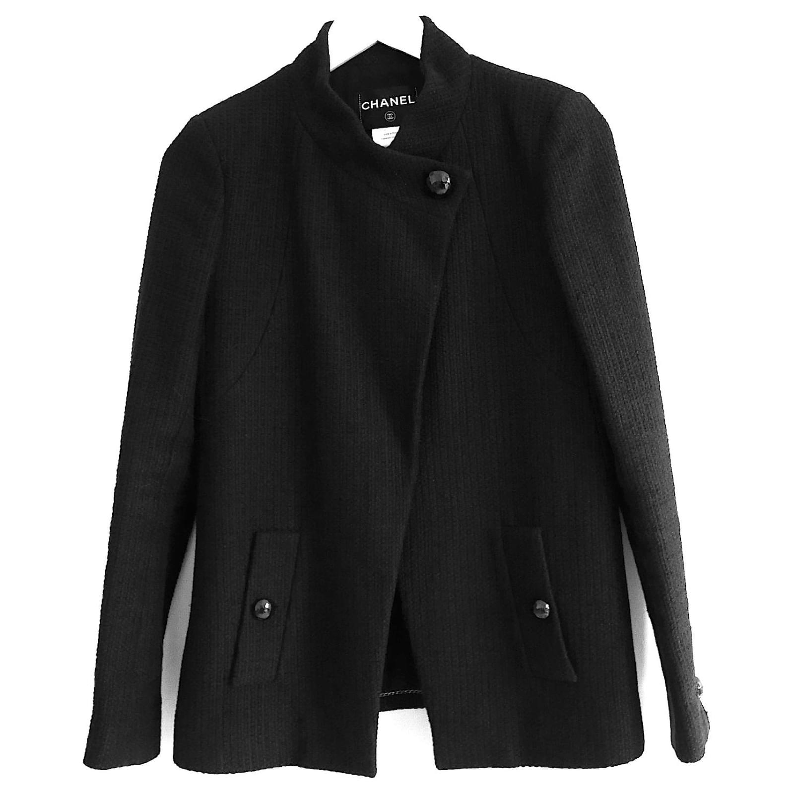 Chanel Resort 2015 Veste tweed noire Coton ref.833390 - Joli Closet