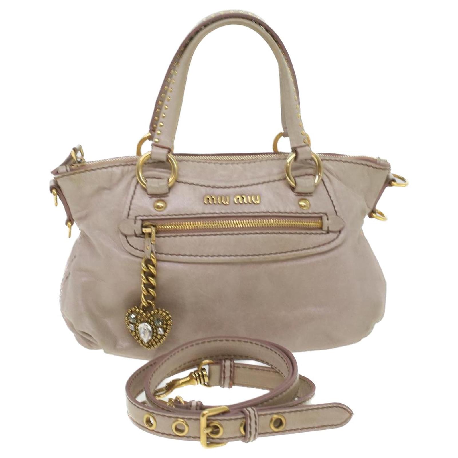 Miu Miu Hand Bag Leather 2way Pink Auth yk6040 ref.833432 - Joli