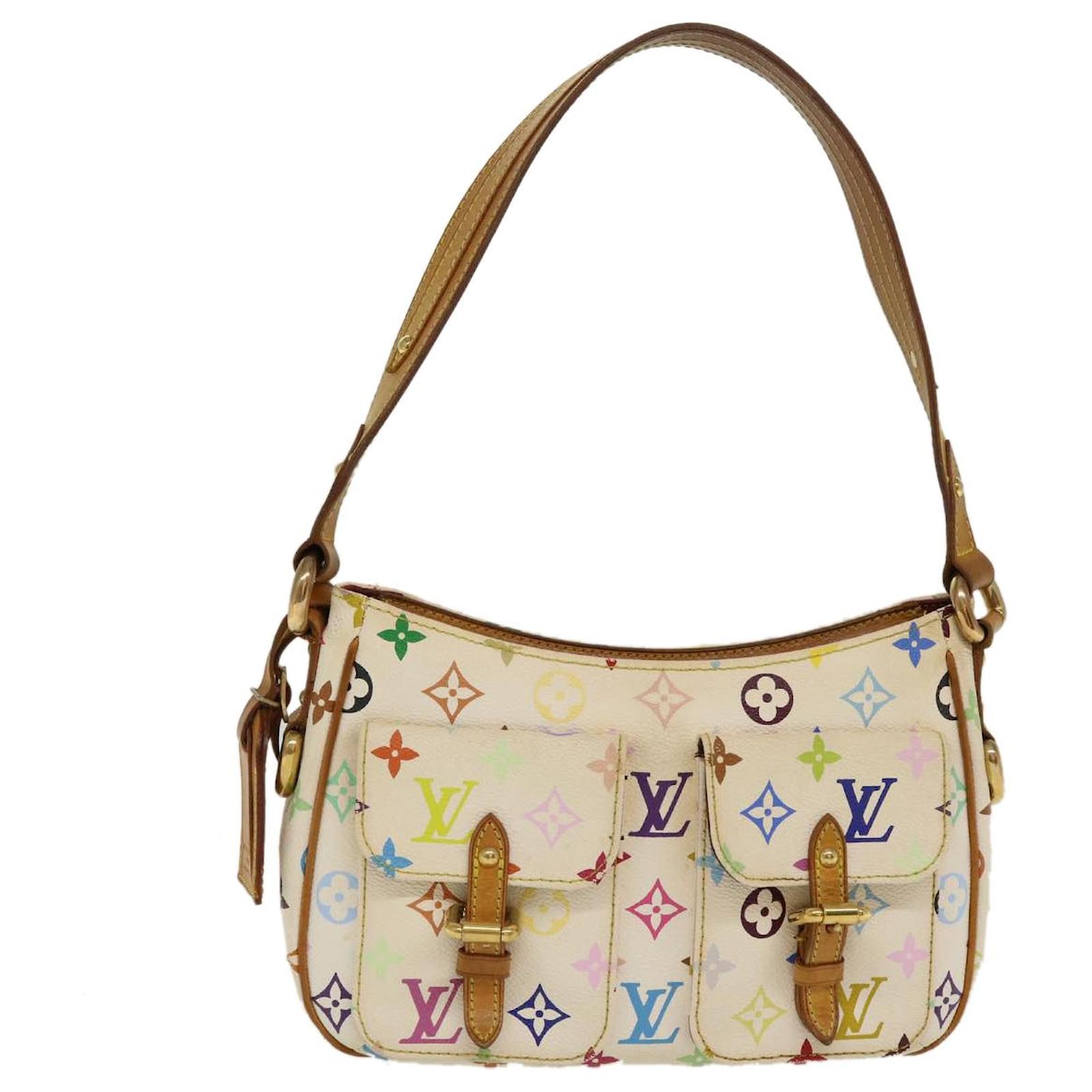 Sac bandoulière Louis Vuitton monogramme multicolore Lodge PM M40053 blanc