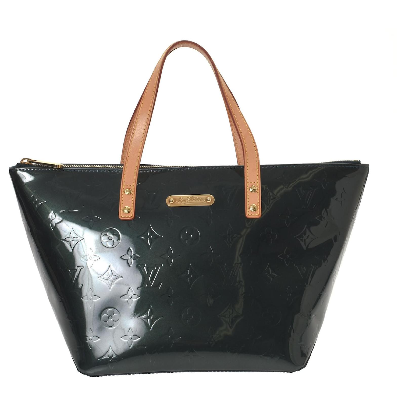 Louis Vuitton Bellevue PM Blue Patent Leather Handbag (Pre-Owned)