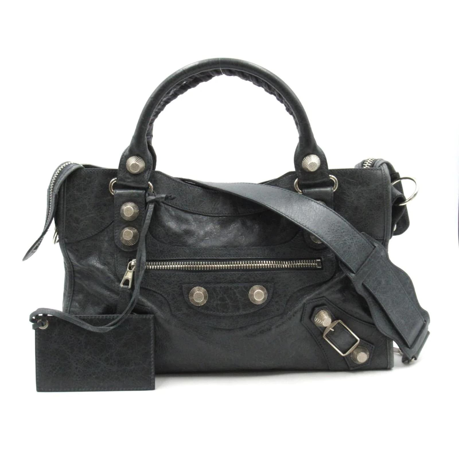 バッグ BALENCIAGA CITY bag Balenciaga // Black Leather Motocross City Bag – VSP Consignment