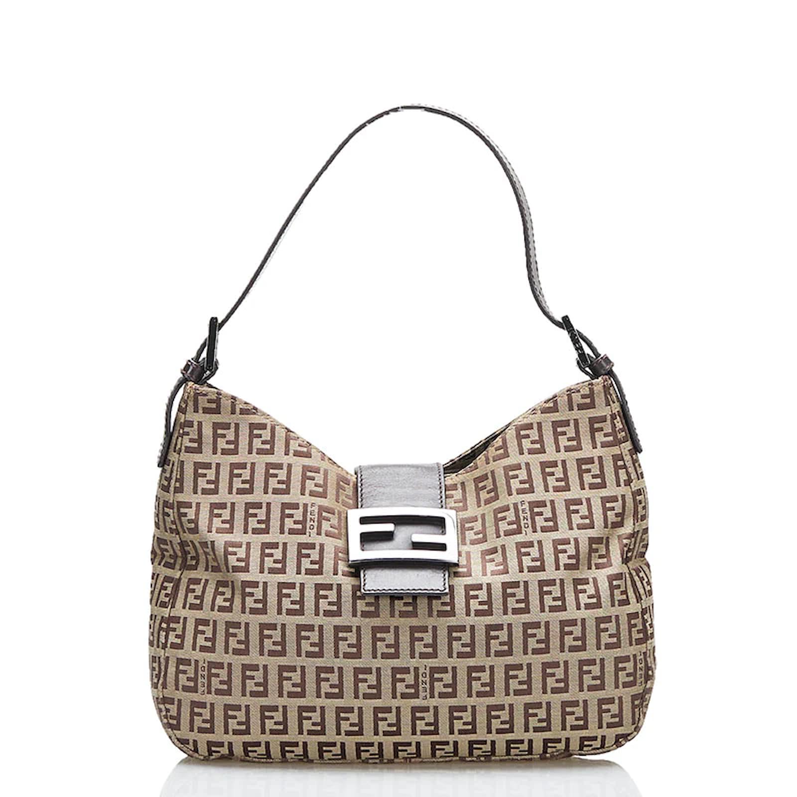 Fendi Handbag Zucchino Mamma Beige Cloth ref.834329 - Joli Closet