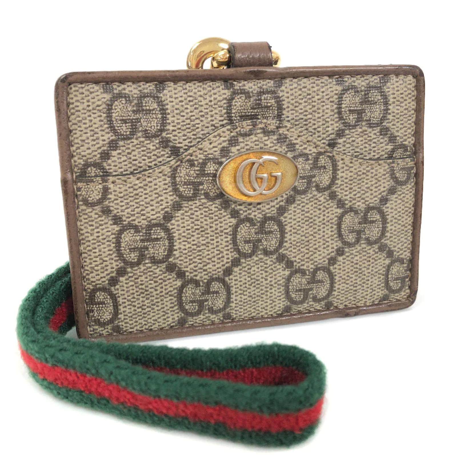 Gucci GG Supreme Ophidia ID Holder 601584 Brown Cloth ref.834386