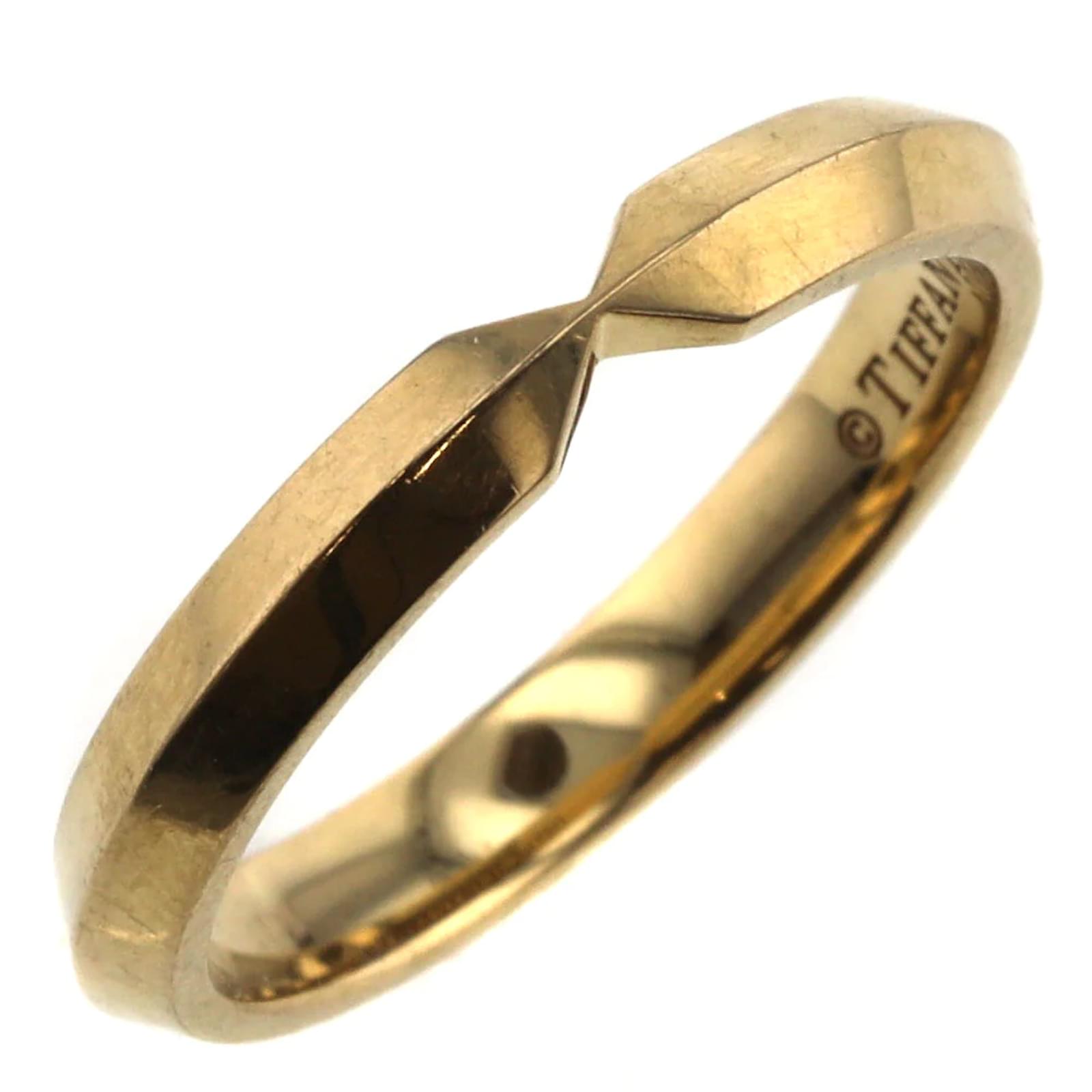 Tiffany Co 18K Gold Nesting Narrow Band Ring Golden Metal ref