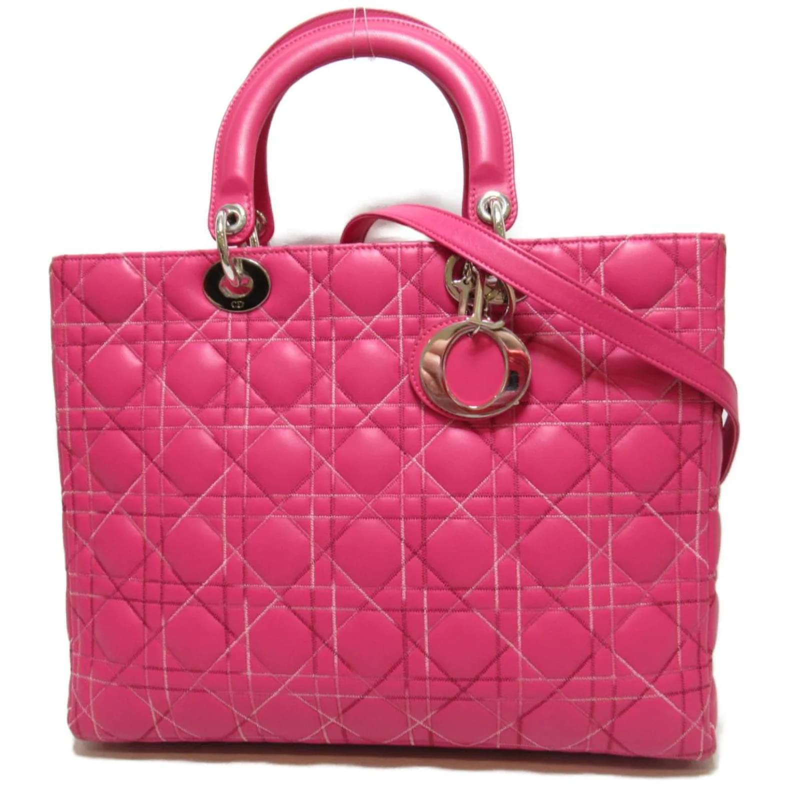 Large Lady Dior Bag Blush Cannage Lambskin