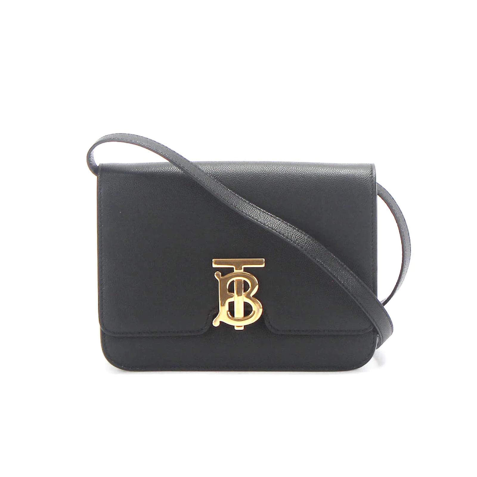 BURBERRY Black Mini Leather TB Bag