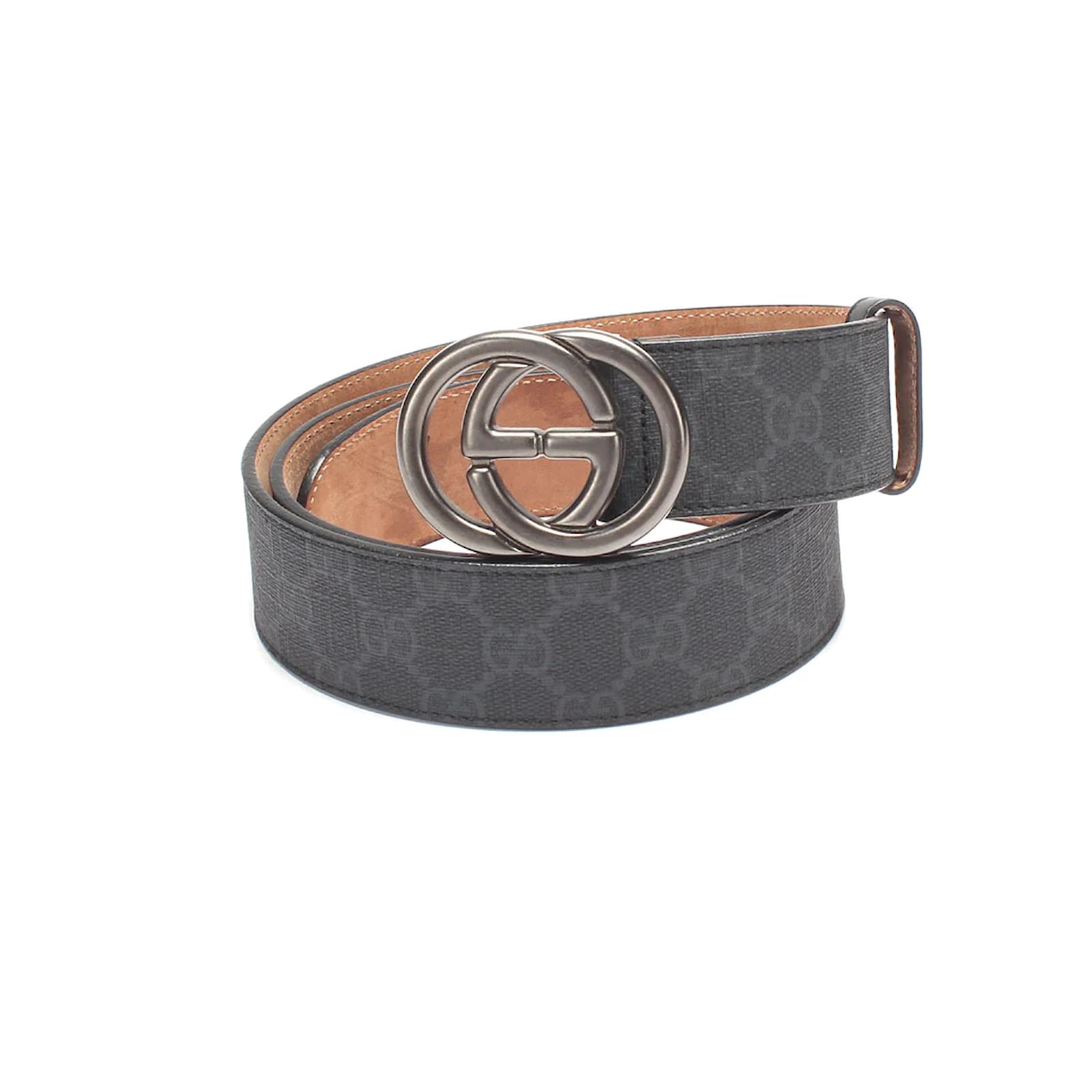 Black GG-buckle GG Supreme-canvas belt, Gucci