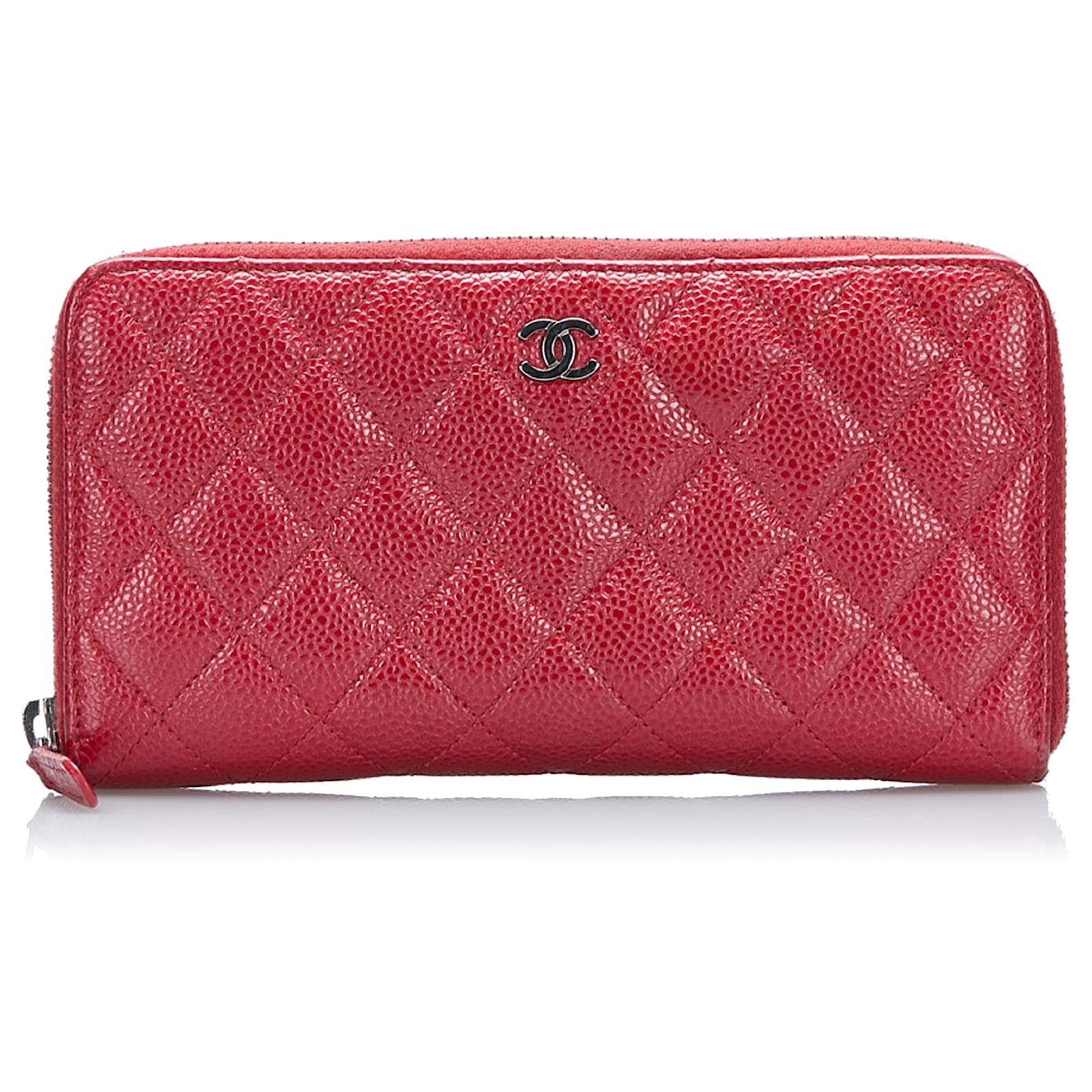 💯genuine Chanel Wallet, Card Holder, Red Caviar Leather , Zipped, BRAND  NEW