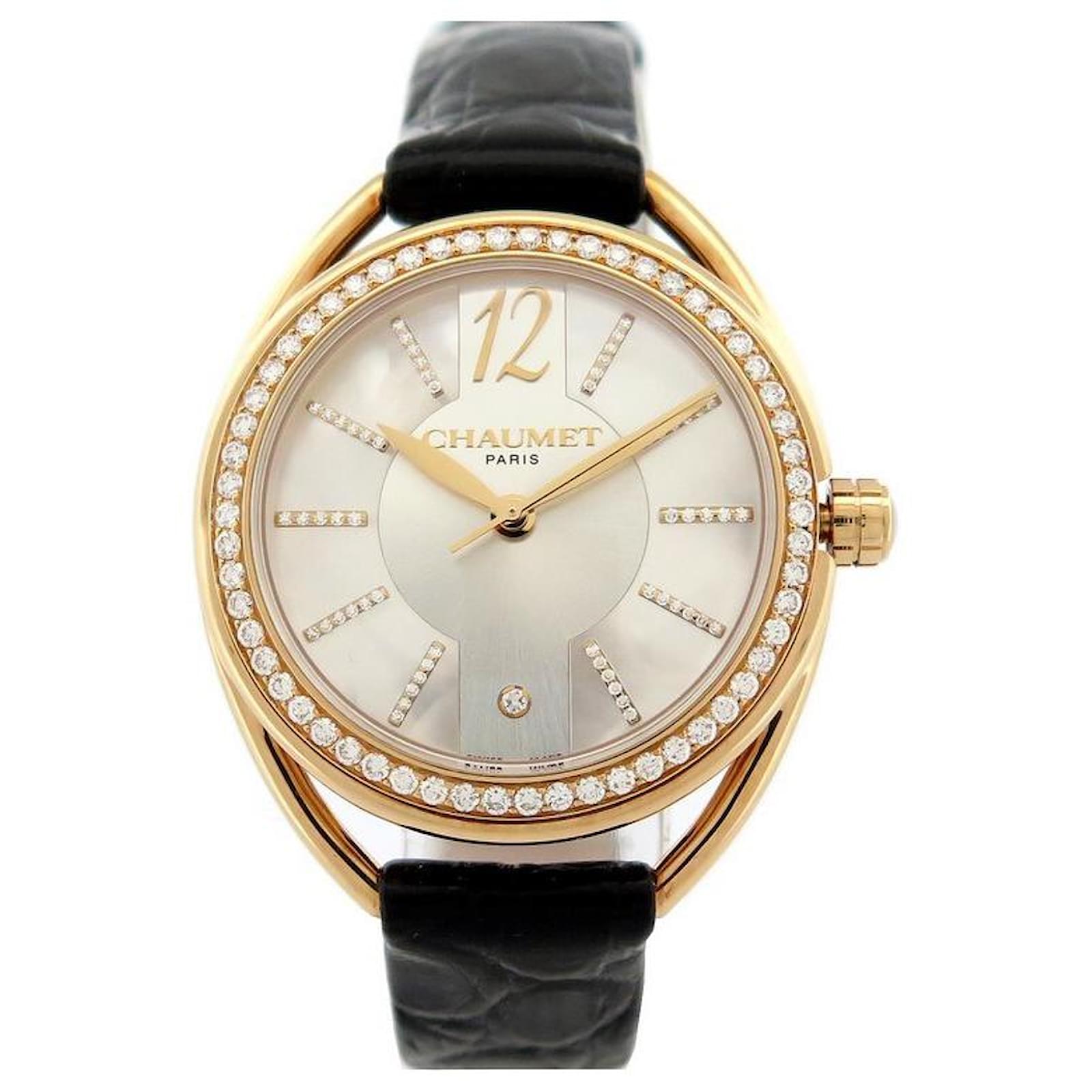 NEW CHAUMET WATCH LINKS LIGHT W23012 ct gold 18K MOTHER OF PEARL ...