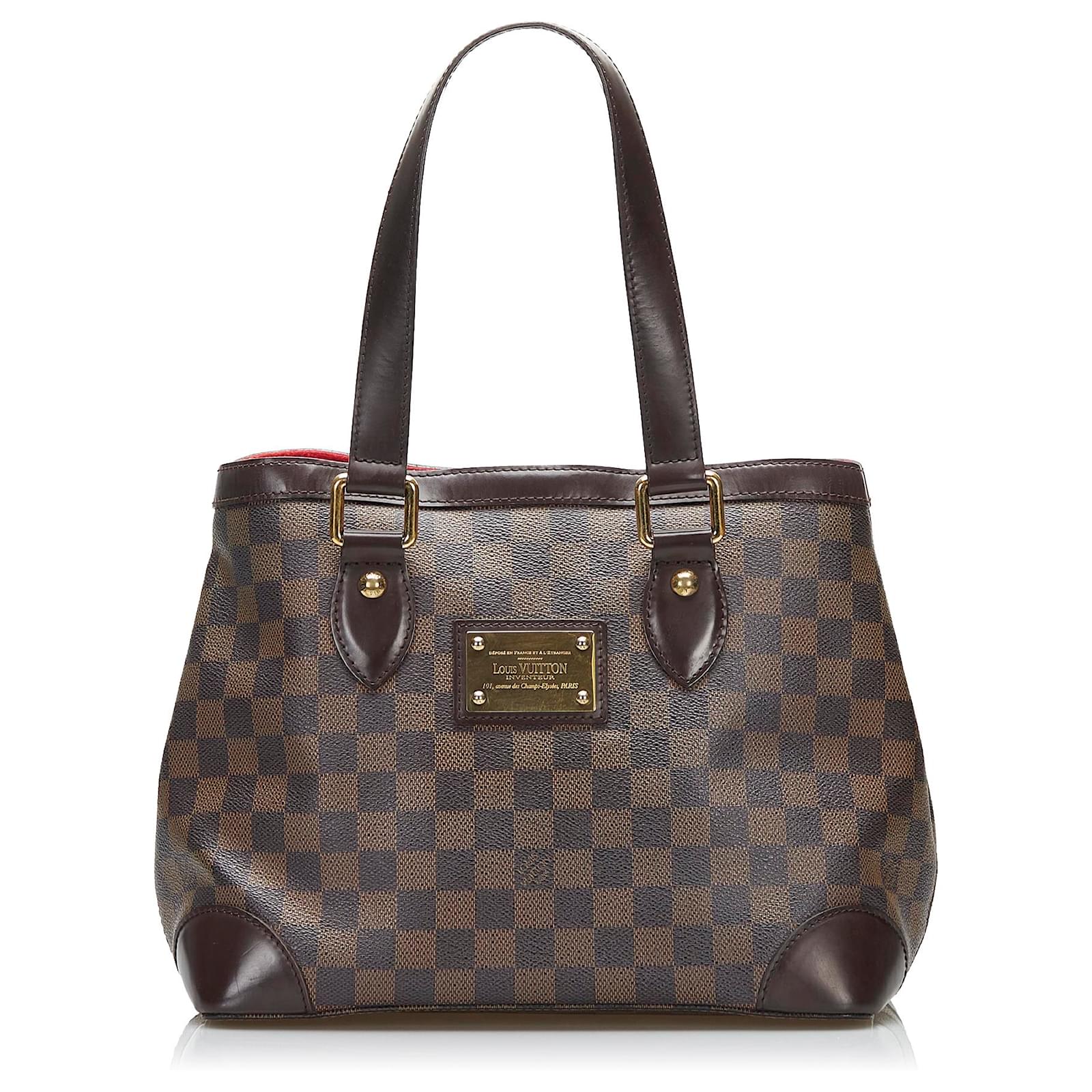 Louis Vuitton Brown Damier Ebene Hampstead PM Leather Cloth Pony