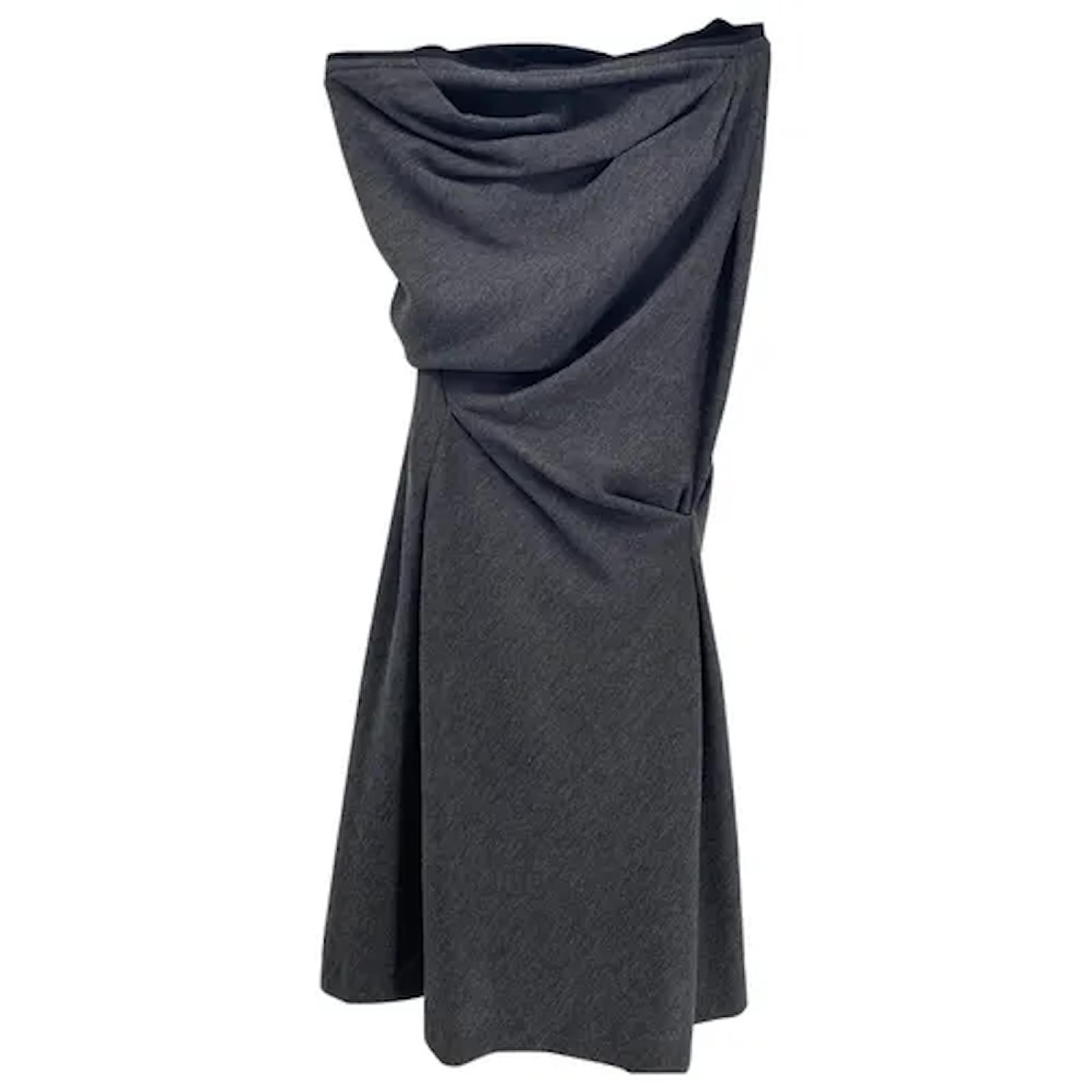LOUIS VUITTON Dresses T.fr 36 WOOL Grey ref.836878 - Joli Closet