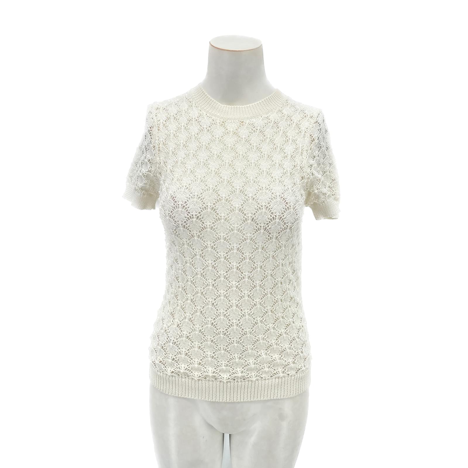 Christian Dior DIOR Knitwear T.FR 34 Cotton White ref.837345