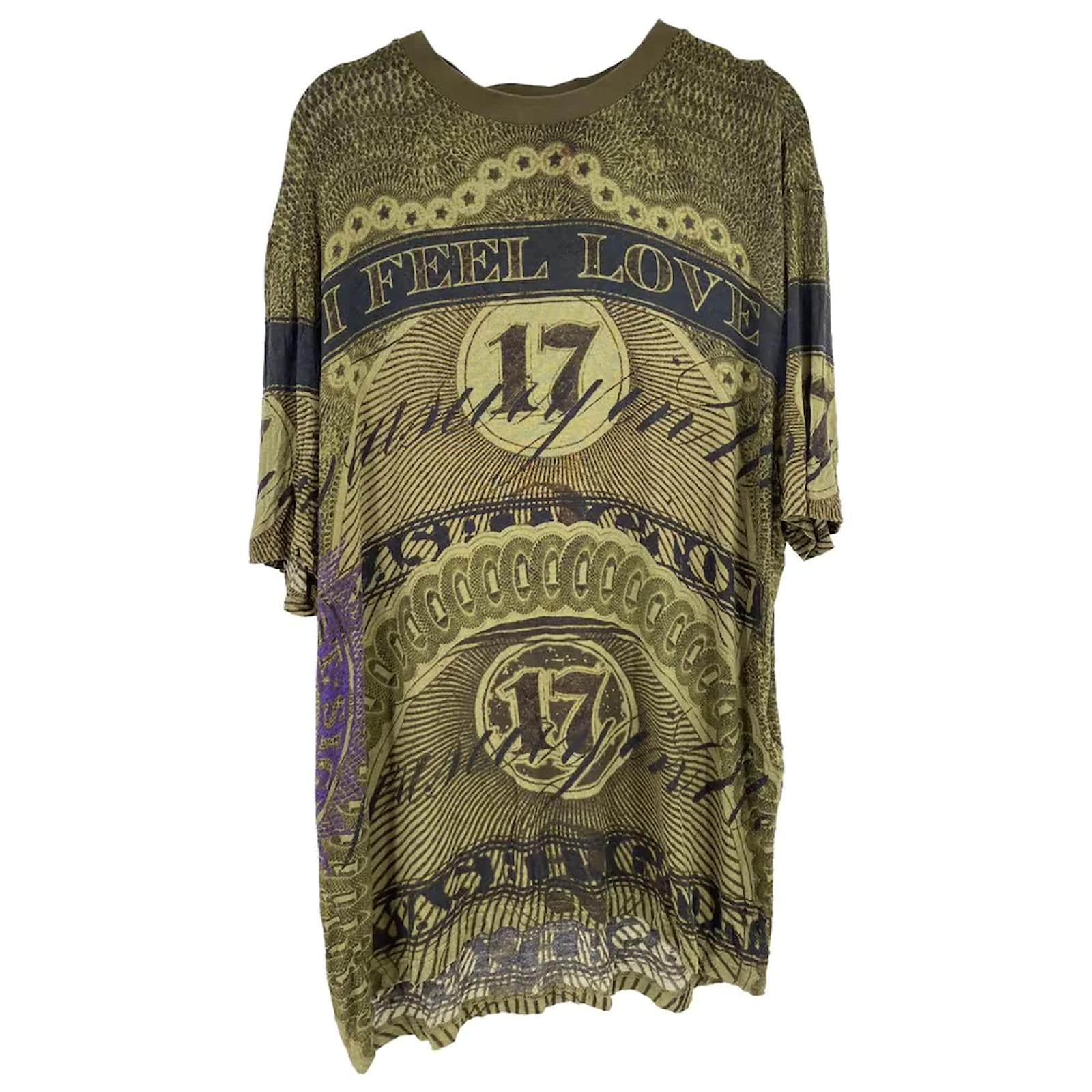 GIVENCHY T-shirts T.International L Viscose Khaki ref.837584