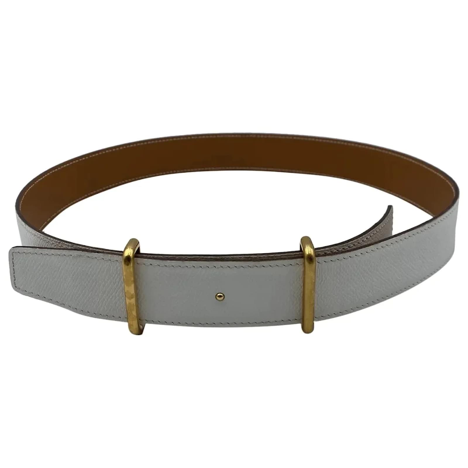 Hermès HERMES Belts T.cm 75 Leather White ref.837727 - Joli Closet