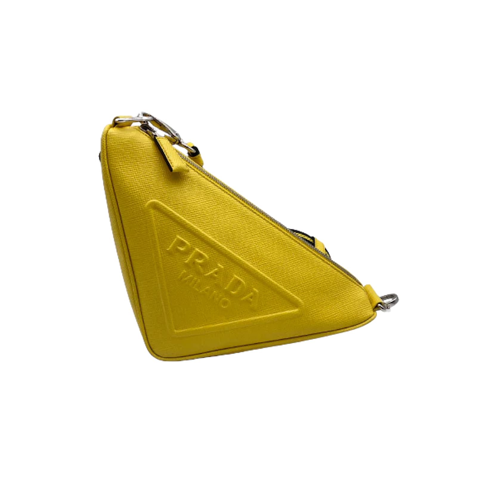 Saffiano leather Triangle bag Yellow