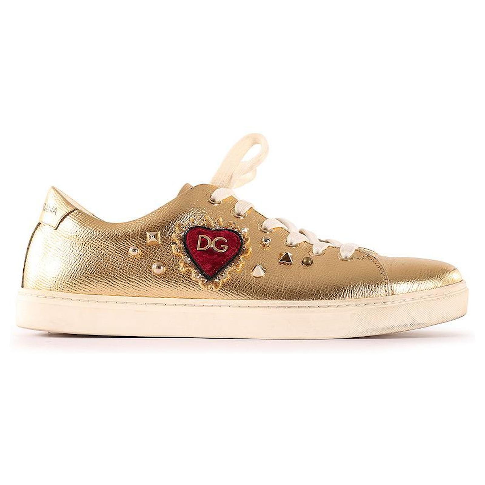 dolce gabbana sneakers gold