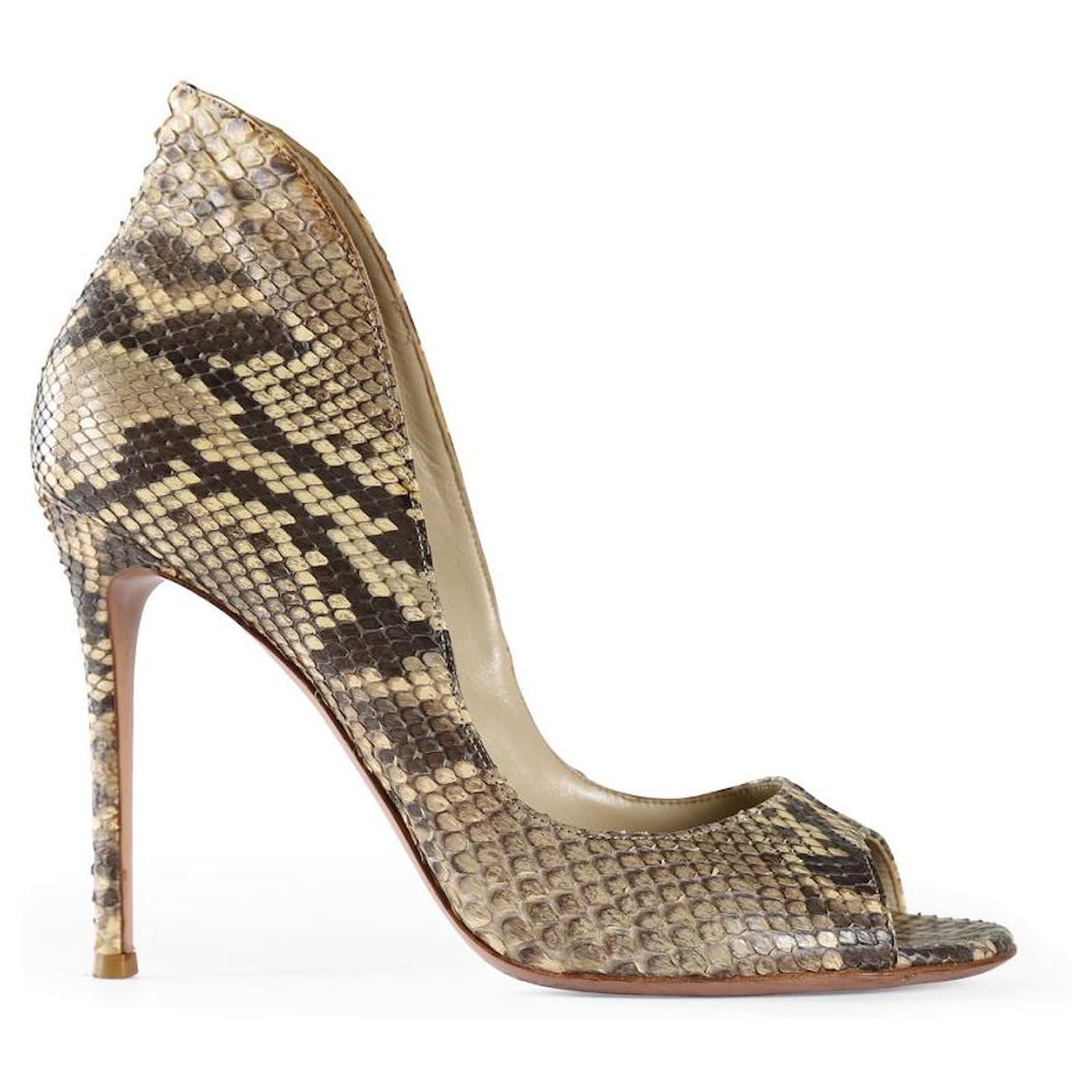 Open Toe Gianvito Rossi Snakeskin Gianvito Rossi Brown Beige
