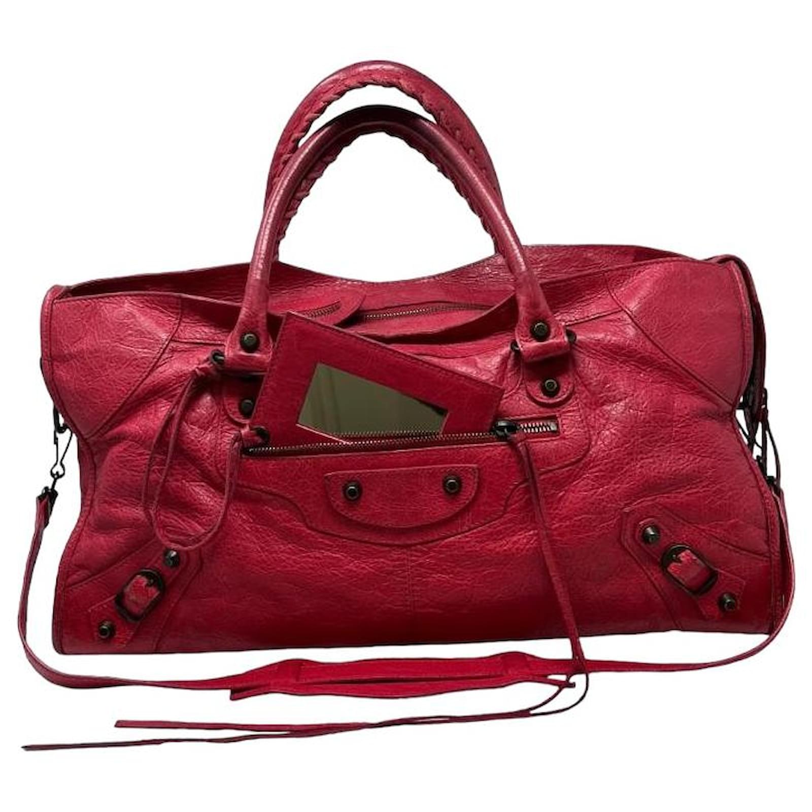 City Balenciaga Handbags Red Leather ref.839976 Joli Closet