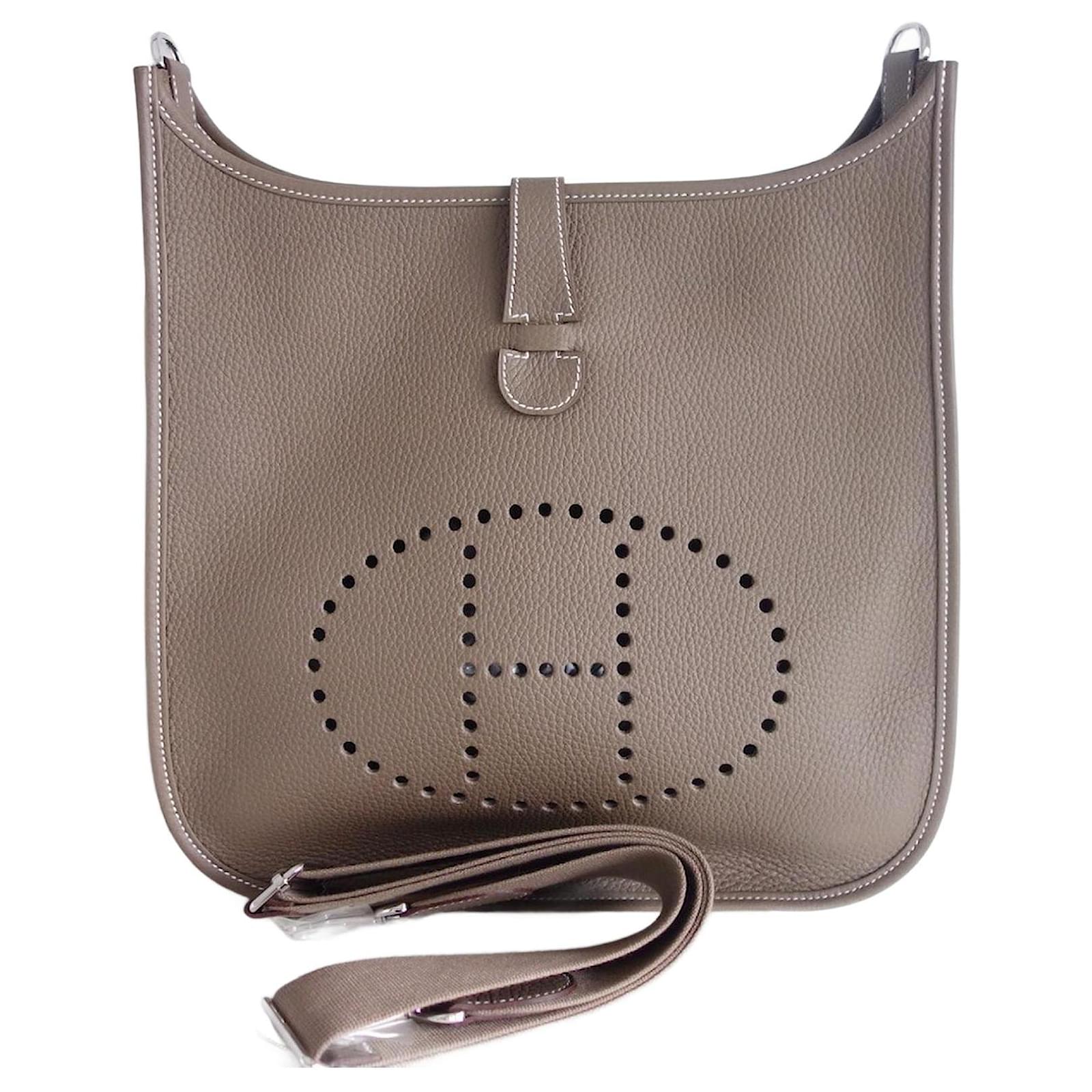 Hermès Evelyne bag 33 toupe Grey Leather ref.841202 - Joli Closet