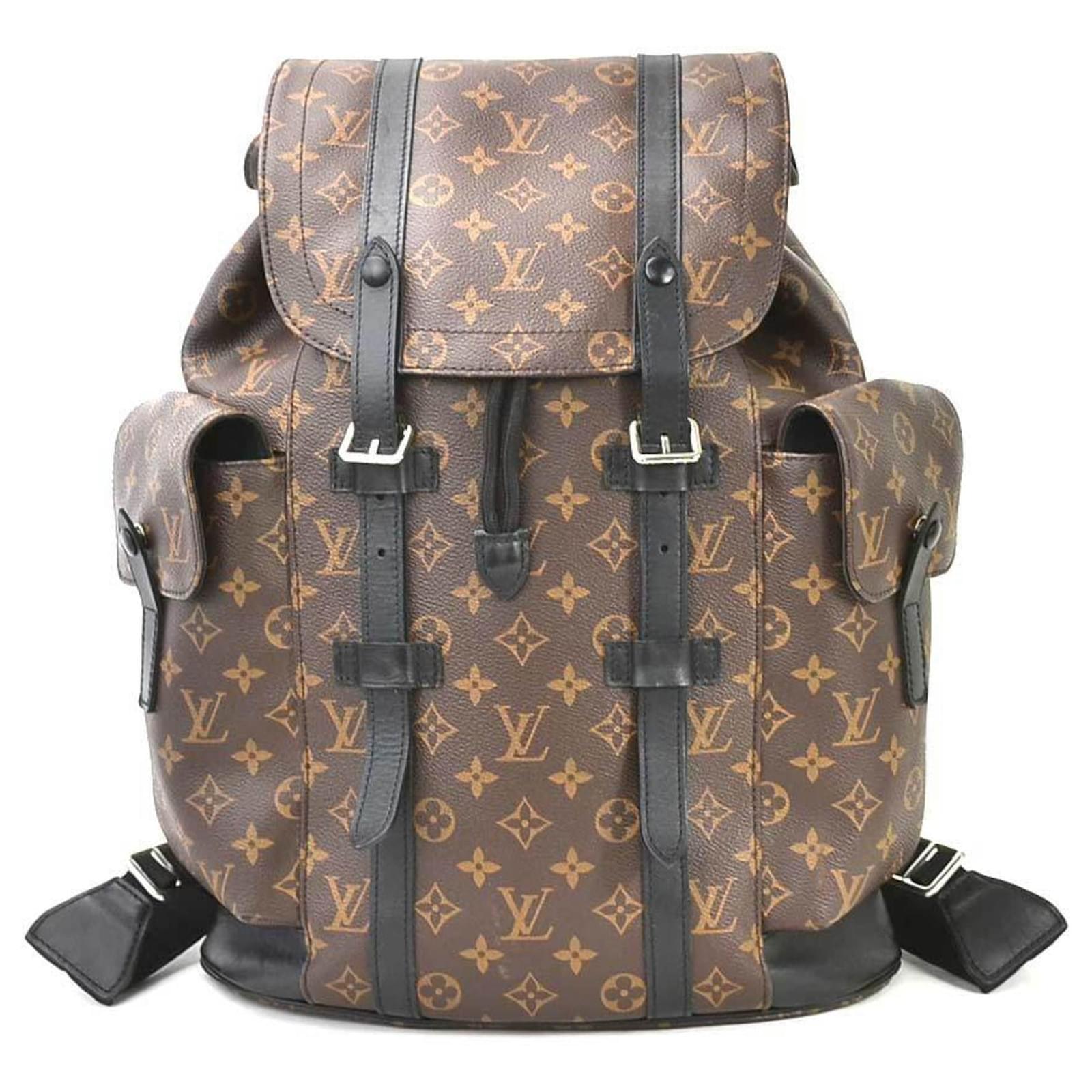 Christopher backpack cloth backpack Louis Vuitton Brown in Cloth