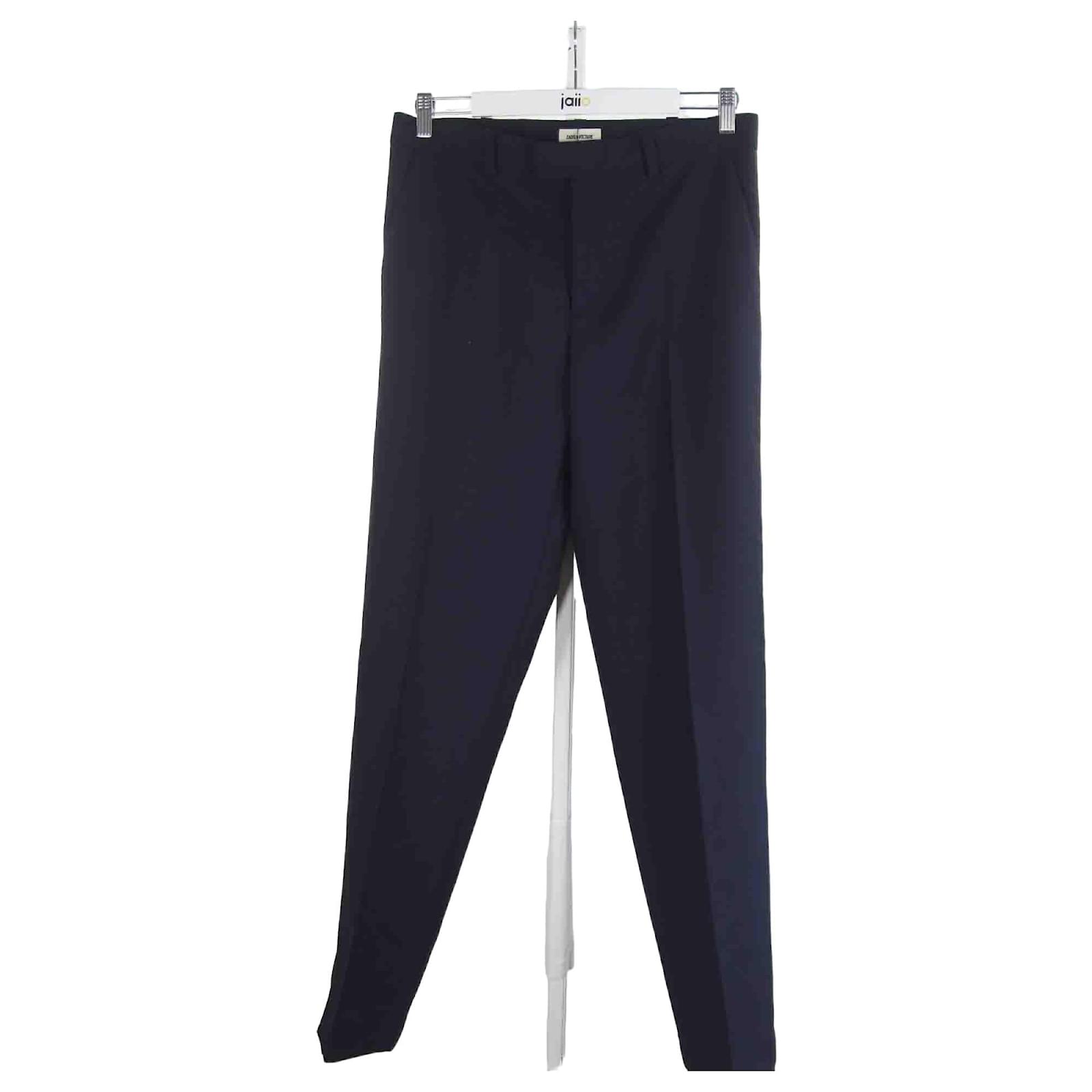 Pantalon Zadig & Voltaire 38 Laine Bleu ref.842551 - Joli Closet