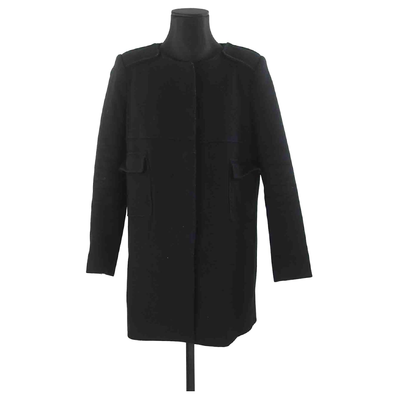 Tara Jarmon Coat 42 Black Wool ref.842593 - Joli Closet