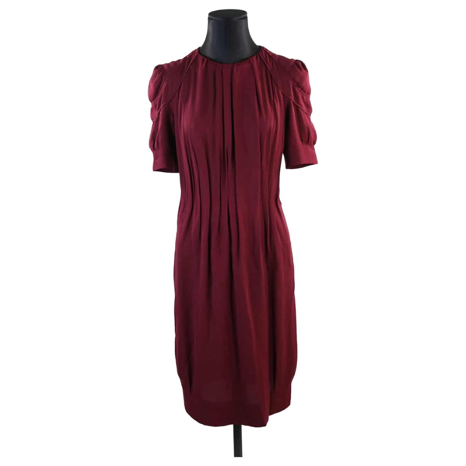 Louis Vuitton Dress 38 Dark red Silk ref.842673 - Joli Closet
