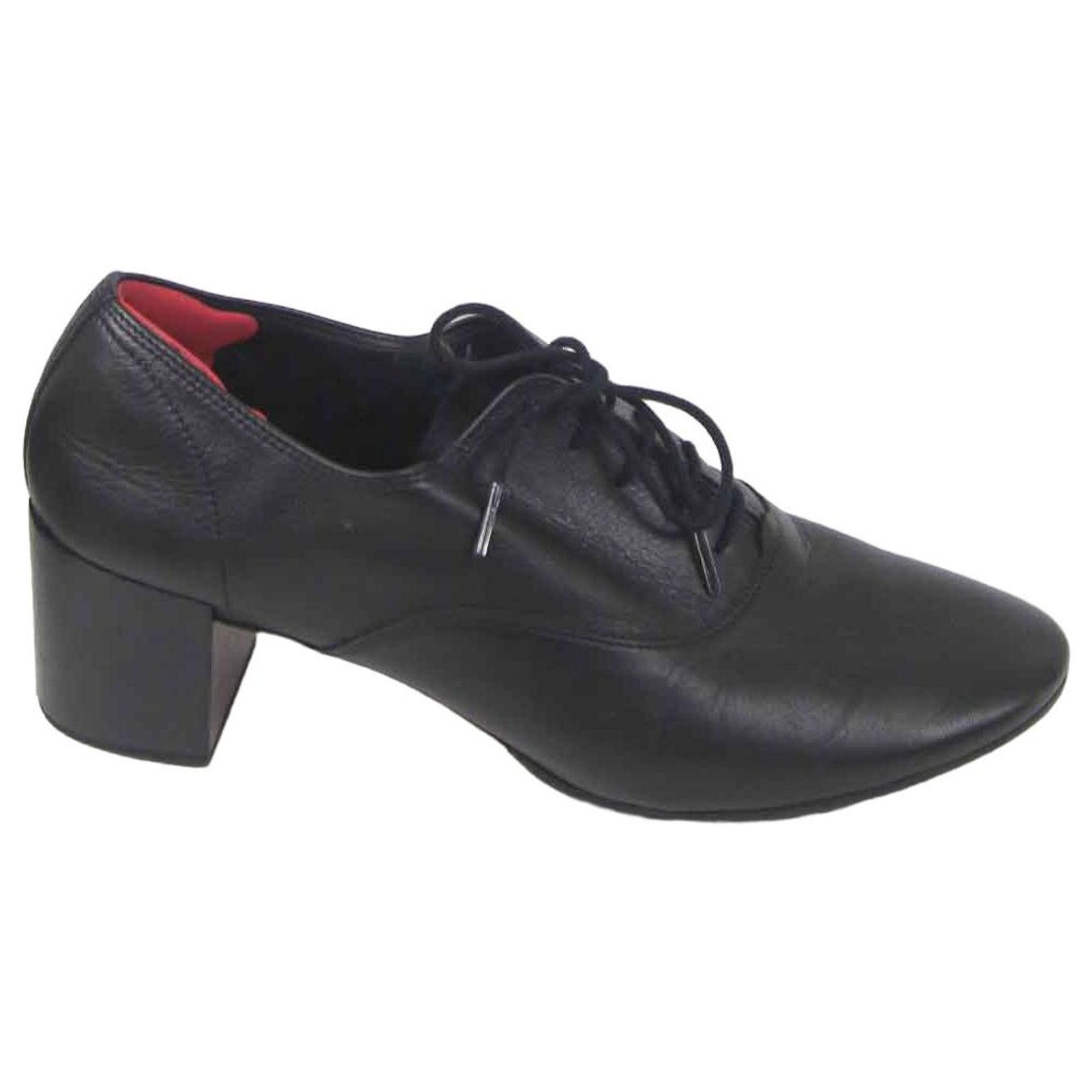 Derbies Repetto Modèle Garbo - Taille 40 (équivalent 39) - Cuir Noir - Occasion En Très Bon état