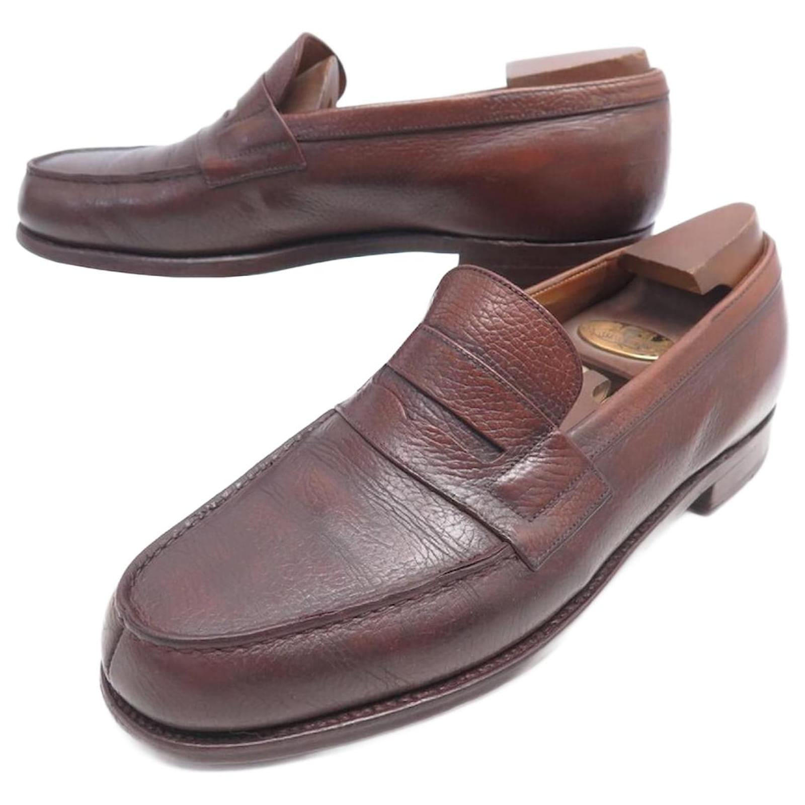 JM WESTON SHOES 180 Church´s Loafers 6.5b 40.5 FINE BROWN LEATHER