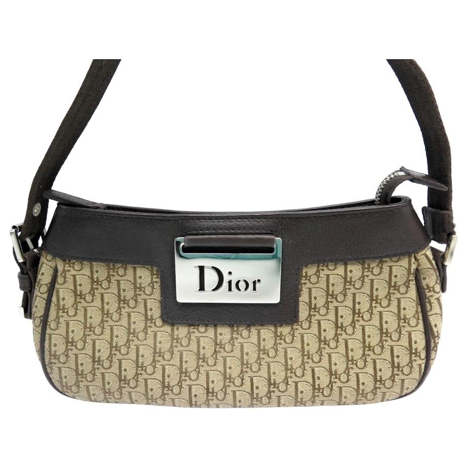 DIOR Christian Dior Vintage Black Monogrammed Shoulder / Crossbody Bag.  French designer purse.