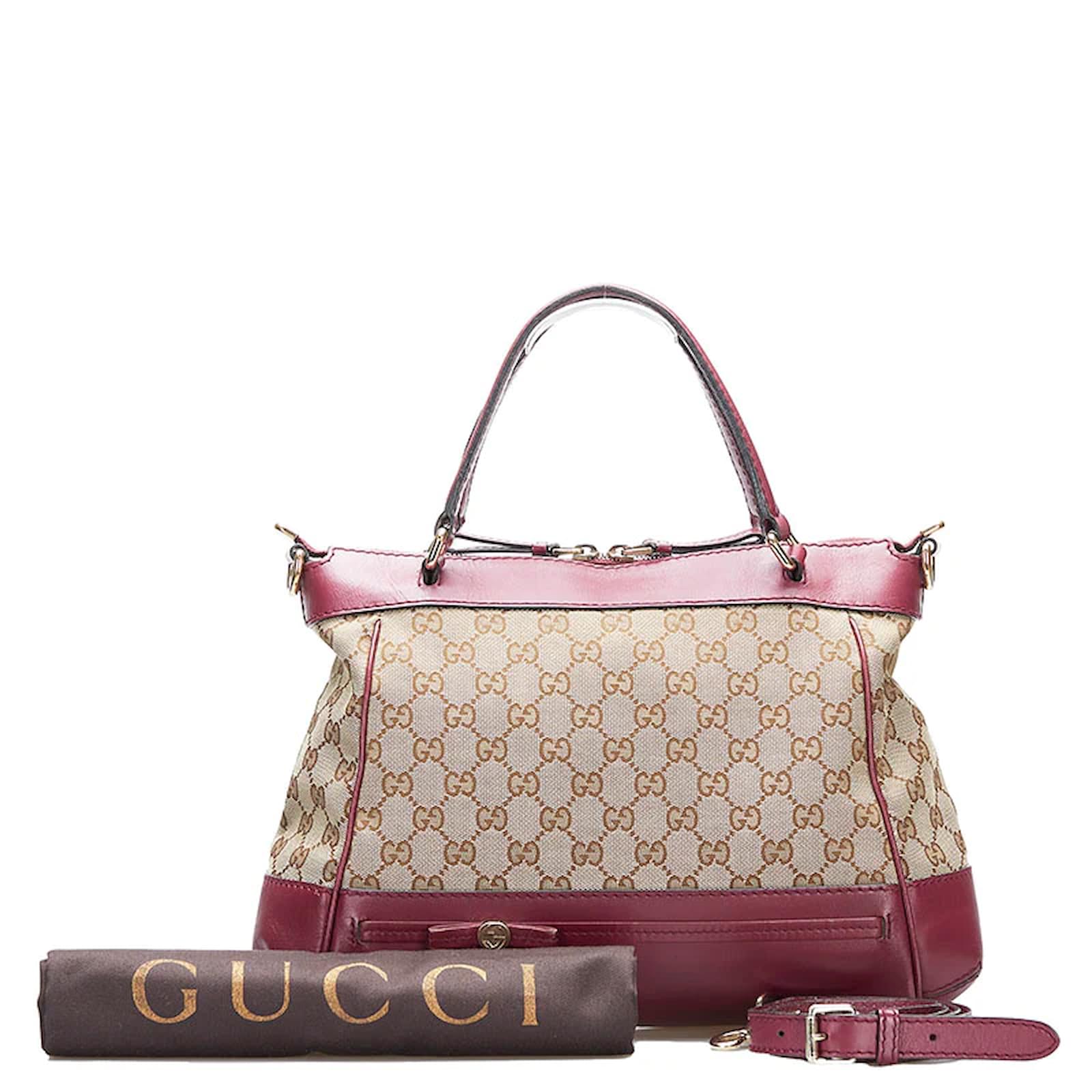 Gucci GG Canvas Mayfair Bow Tote 269894 Beige Cloth ref.843495 - Joli ...