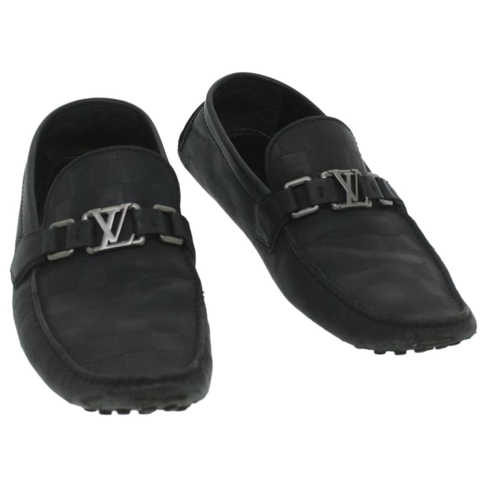 LOUIS VUITTON Damier Infini Driving Shoes Black 867567 LV Auth kk168  ref.843571 - Joli Closet
