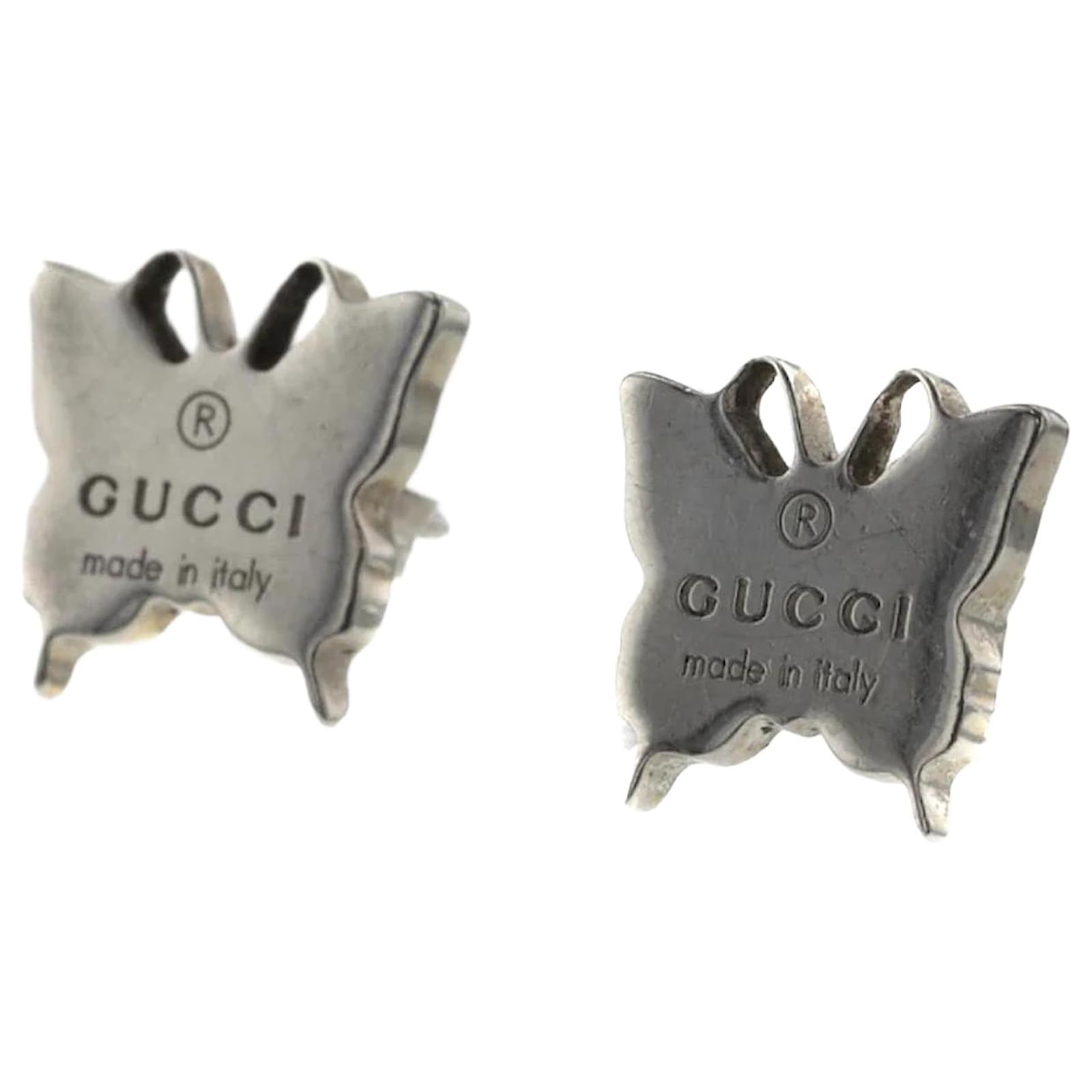 Gucci Butterfly Drop Earrings - Silver, Sterling Silver Drop, Earrings -  GUC362671 | The RealReal