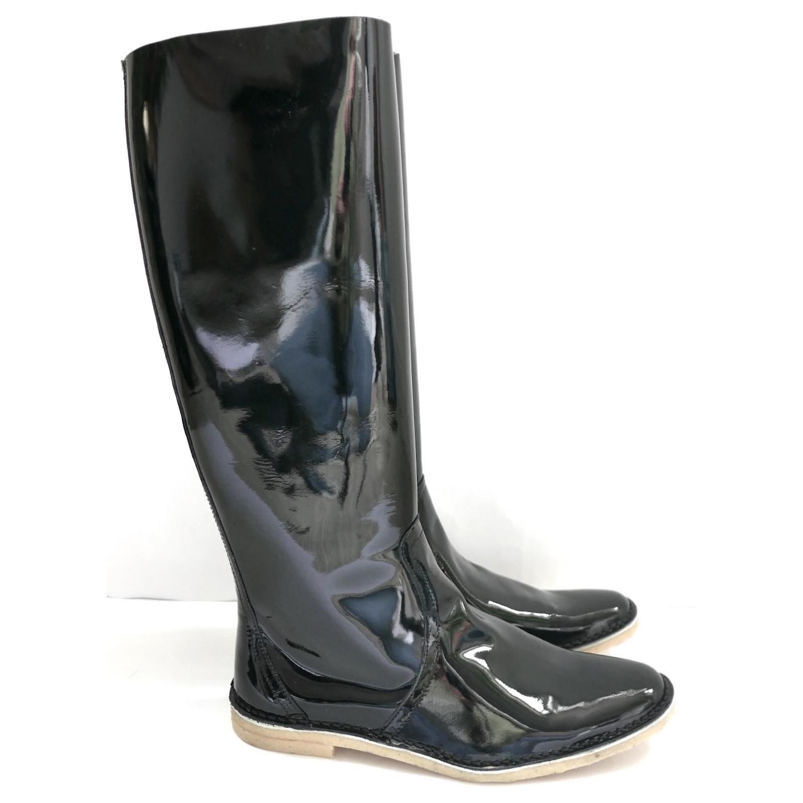 Pierre Hardy black patent leather boots Joli Closet