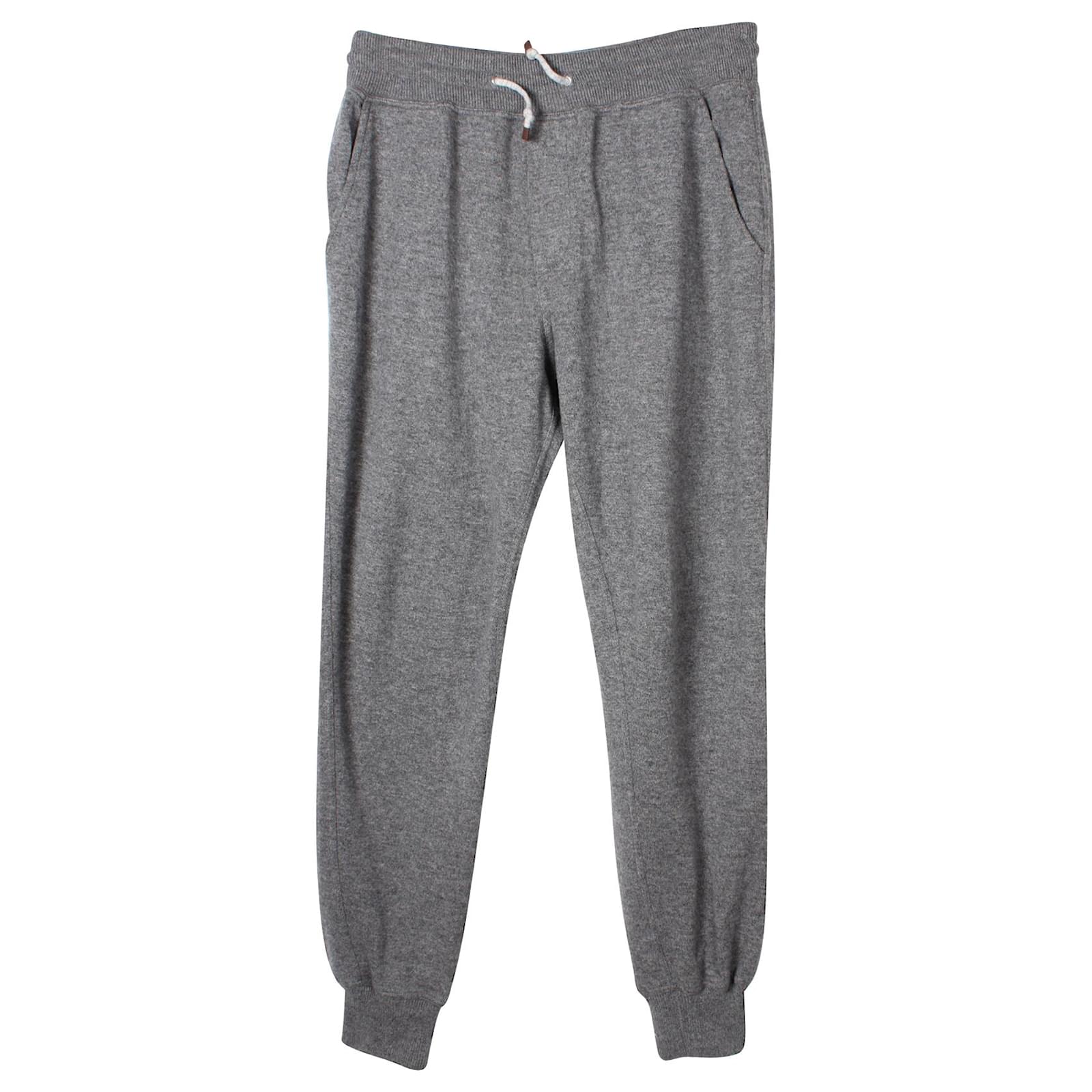 Brunello Cucinelli Drawstring Sweatpants in Dark Grey Cashmere