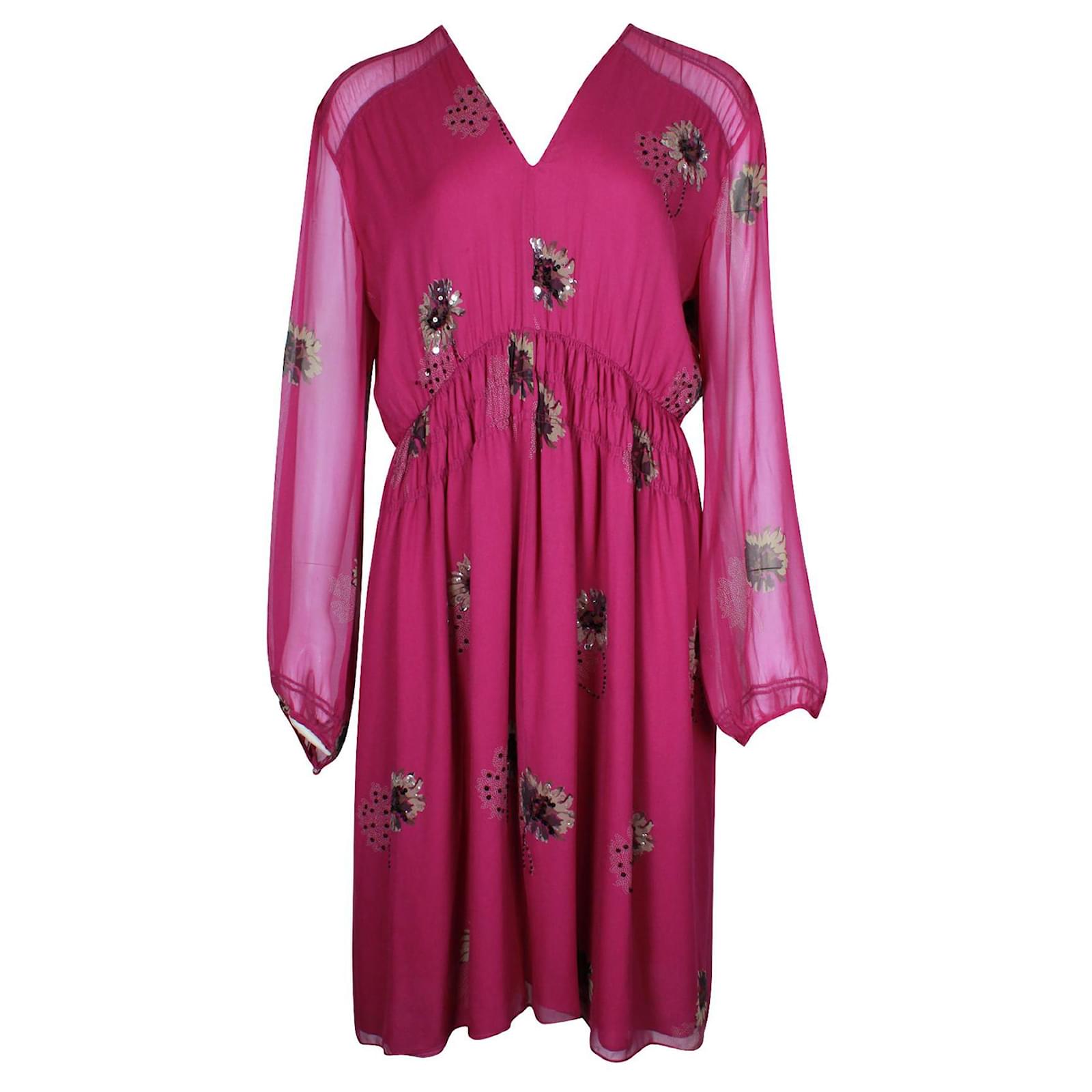 Robe Mi-longue Manches Longues Rouge Couleurs Du Temps Femme - 2603984-rouge0