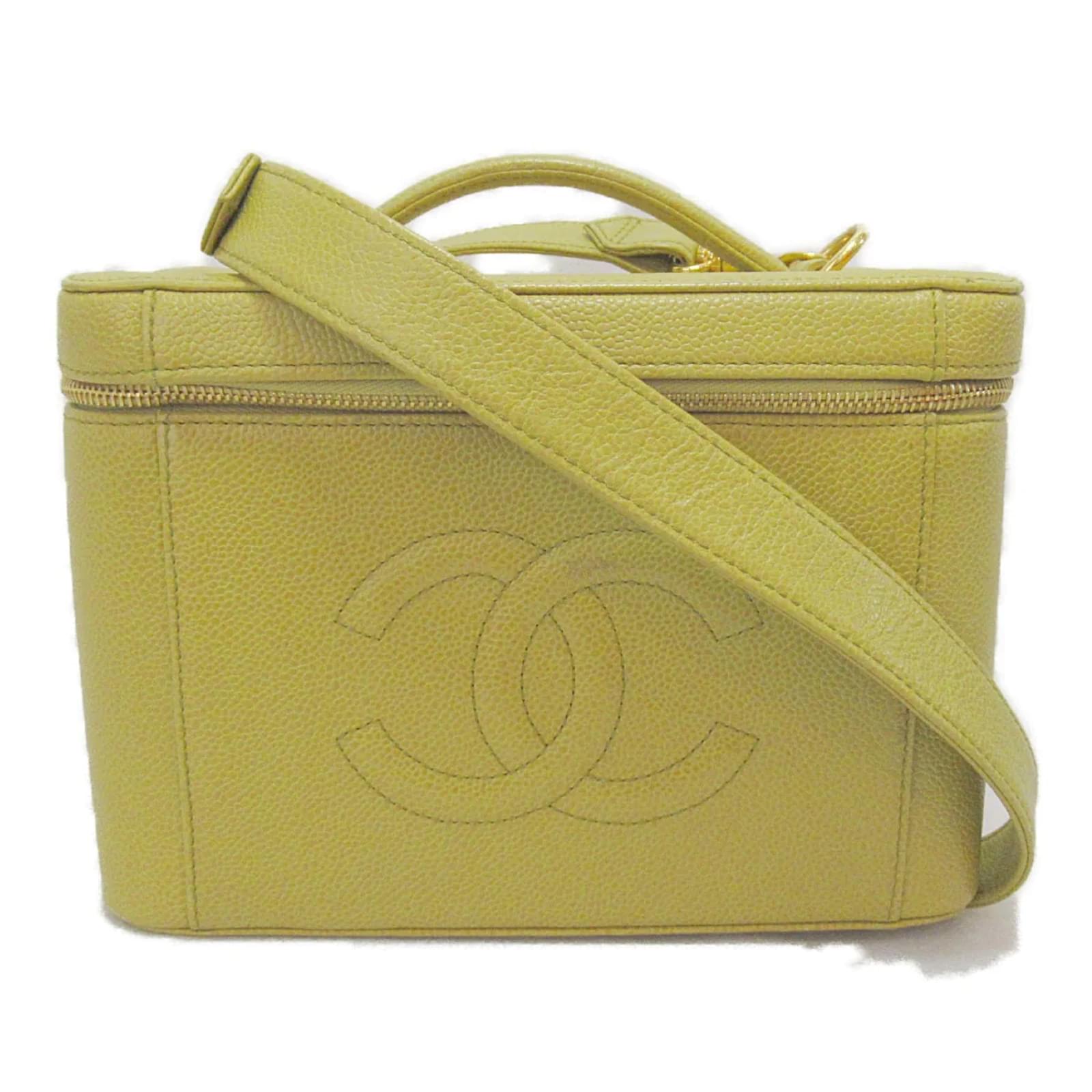 Chanel CC Caviar Vanity Bag Yellow Leather ref.846586 - Joli Closet