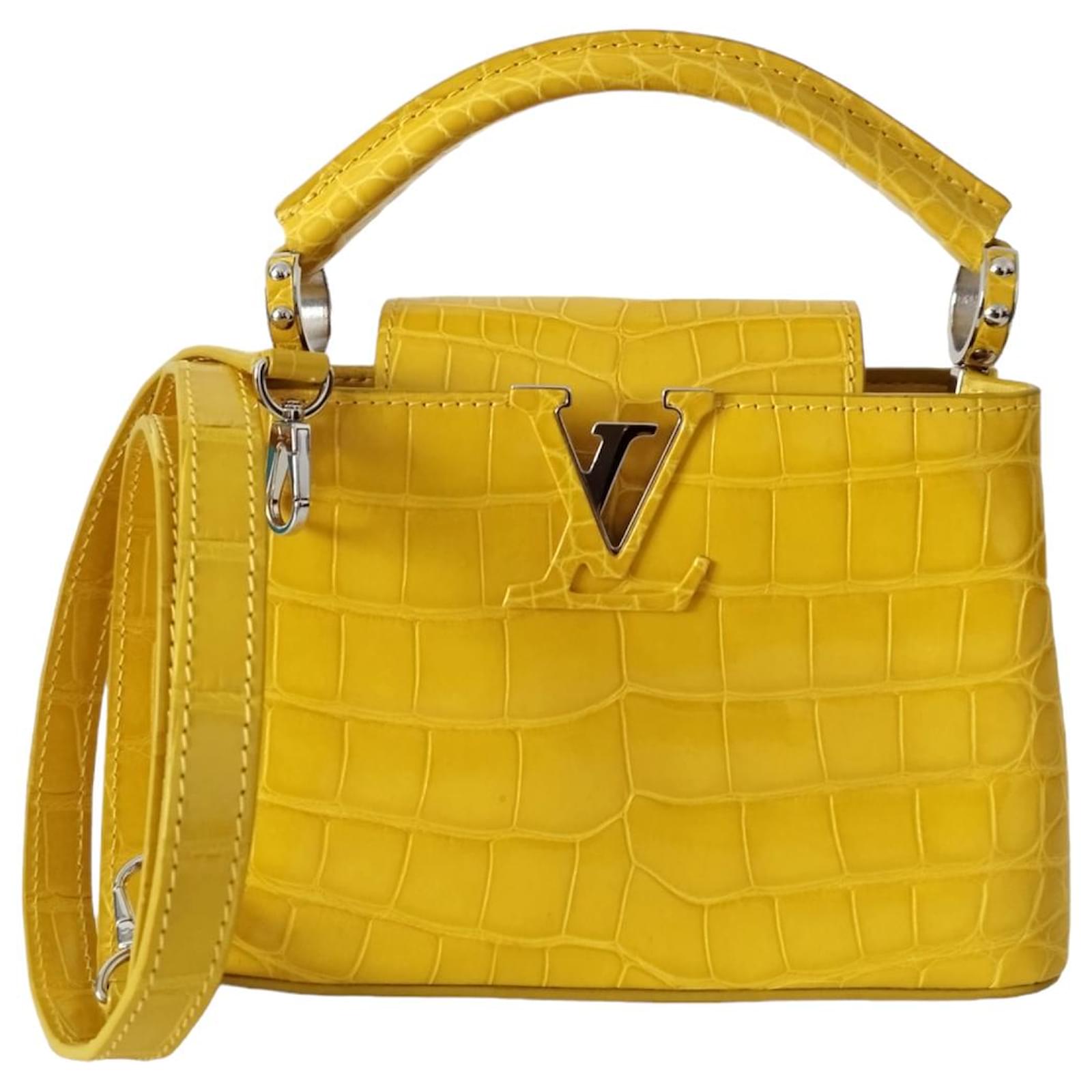 Louis Vuitton Capucines Mini in yellow alligator Exotic leather