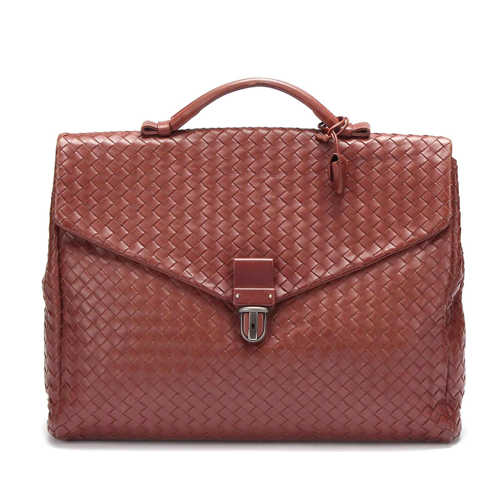 Bottega Veneta Intrecciato Leather Briefcase Brown Pony-style